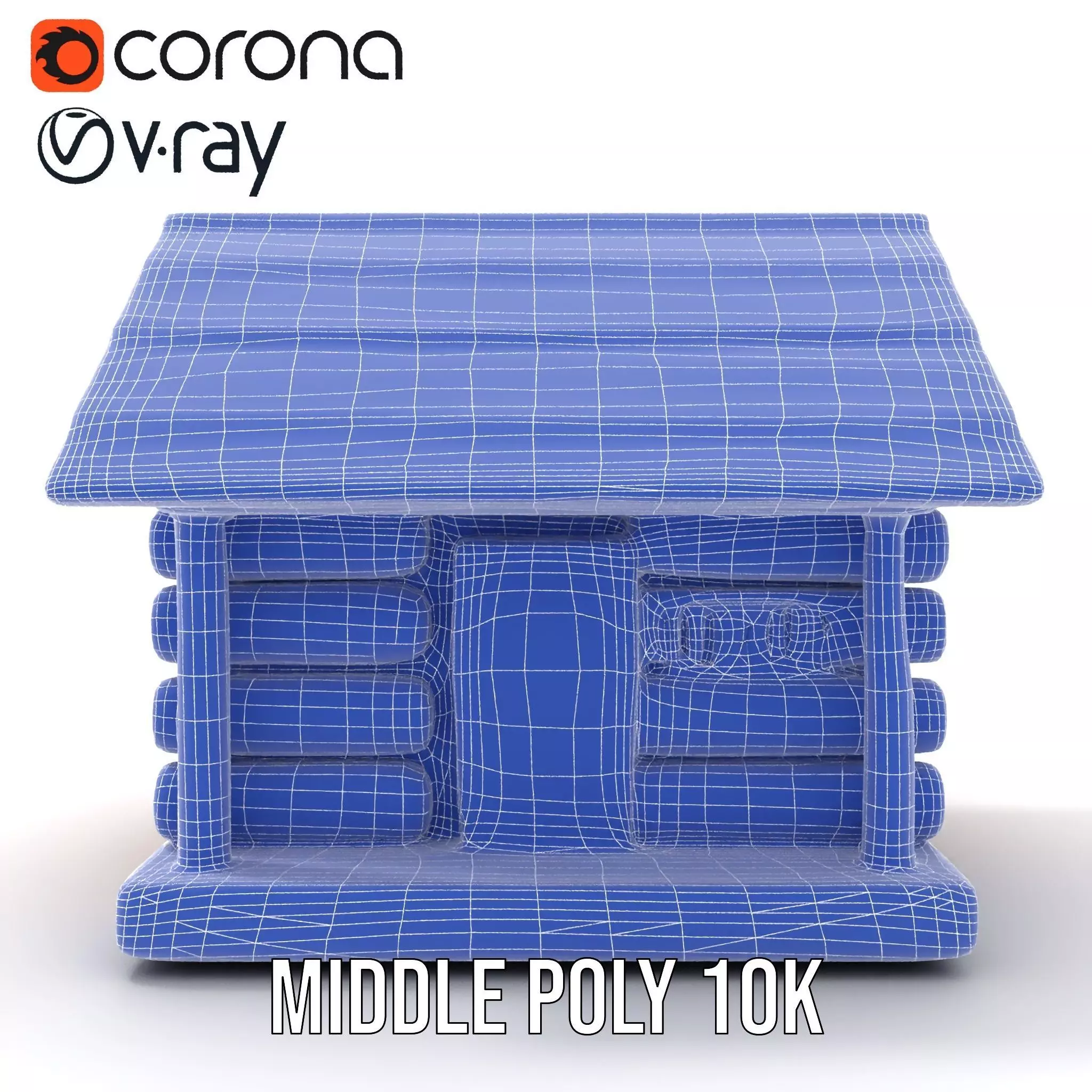 Rustic Log Cabin model pack Low-poly 3D model_24