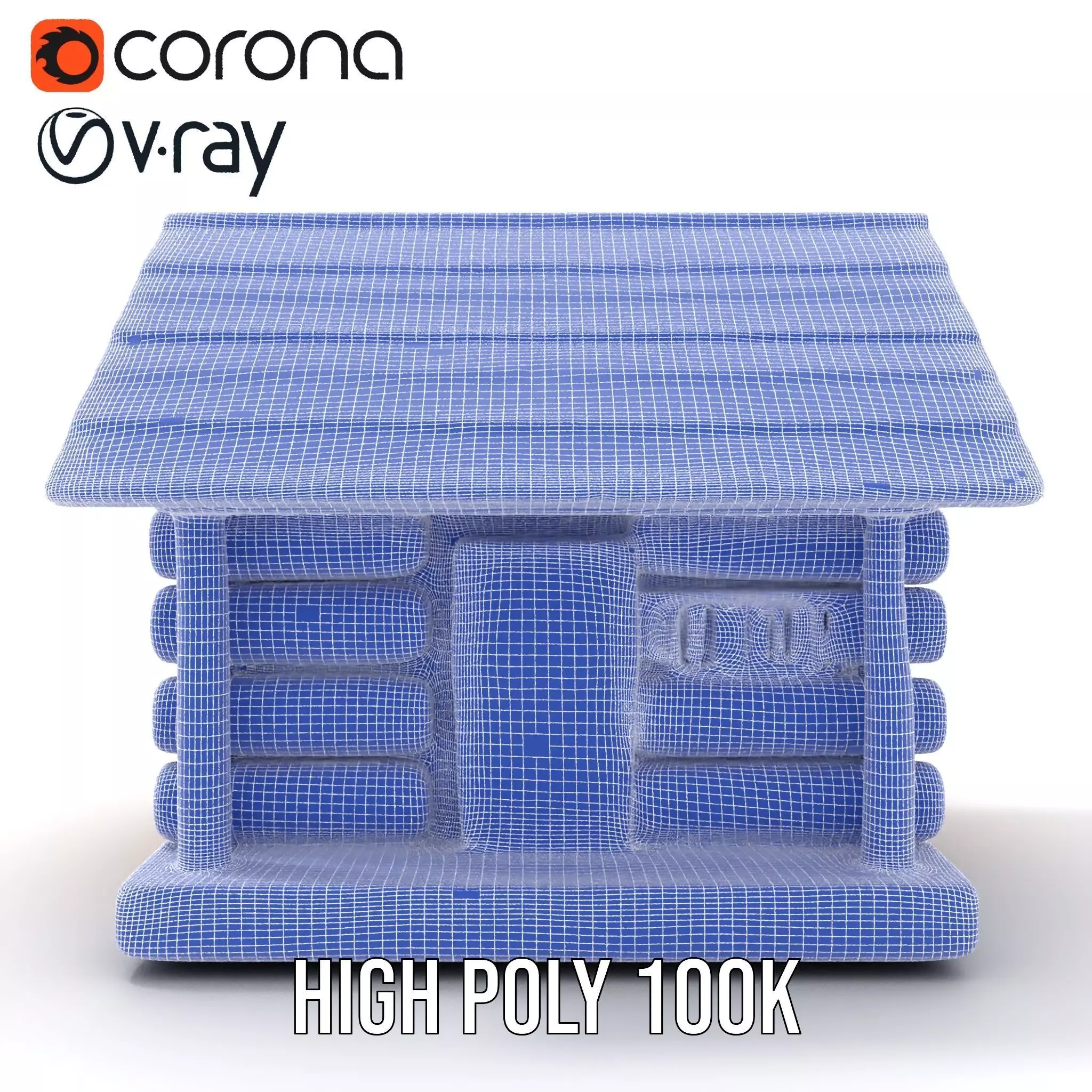 Rustic Log Cabin model pack Low-poly 3D model_31