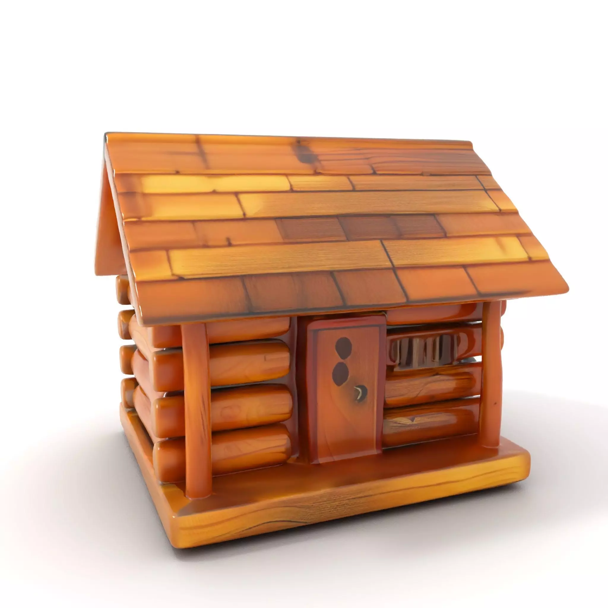 Rustic Log Cabin model pack Low-poly 3D model_0
