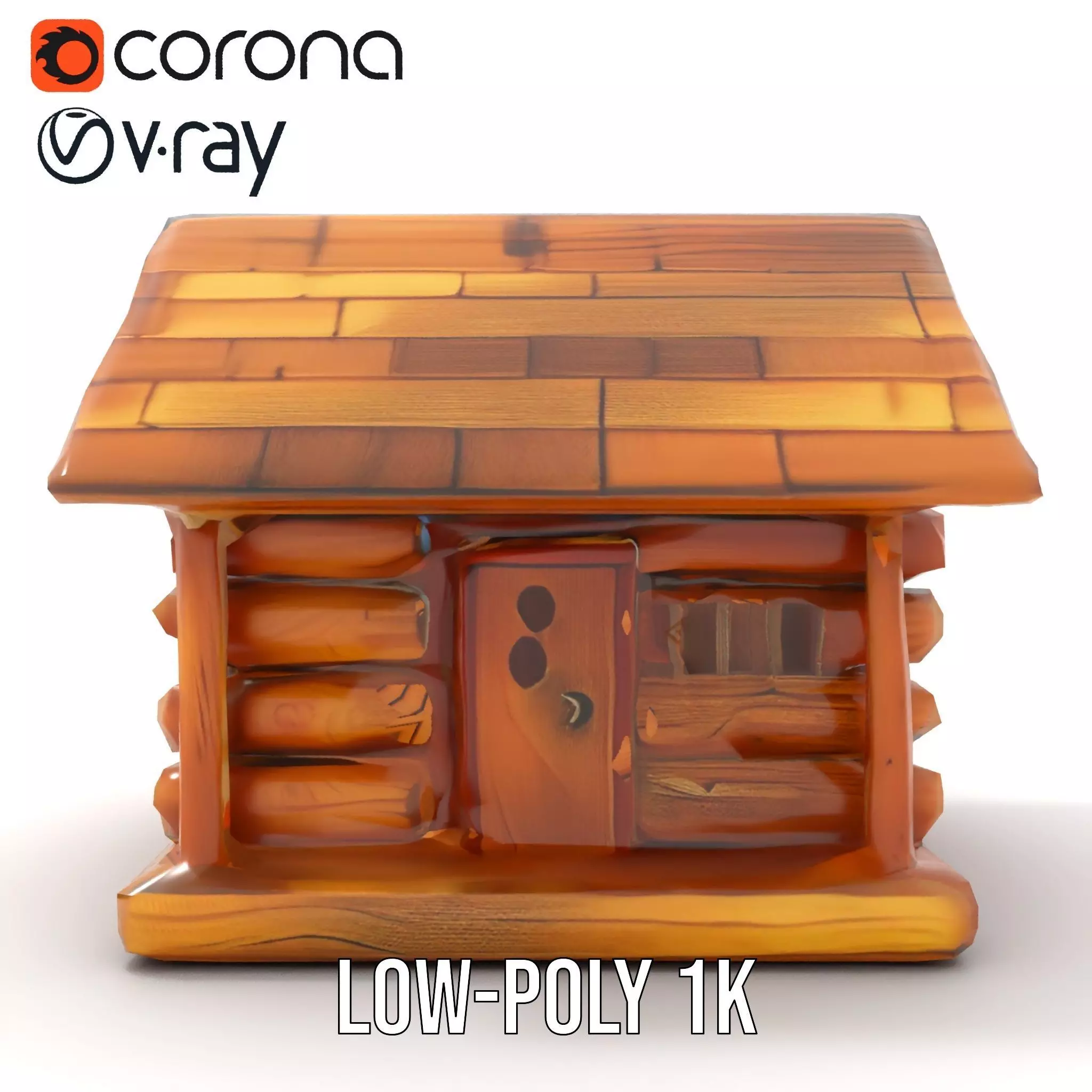 Rustic Log Cabin model pack Low-poly 3D model_25