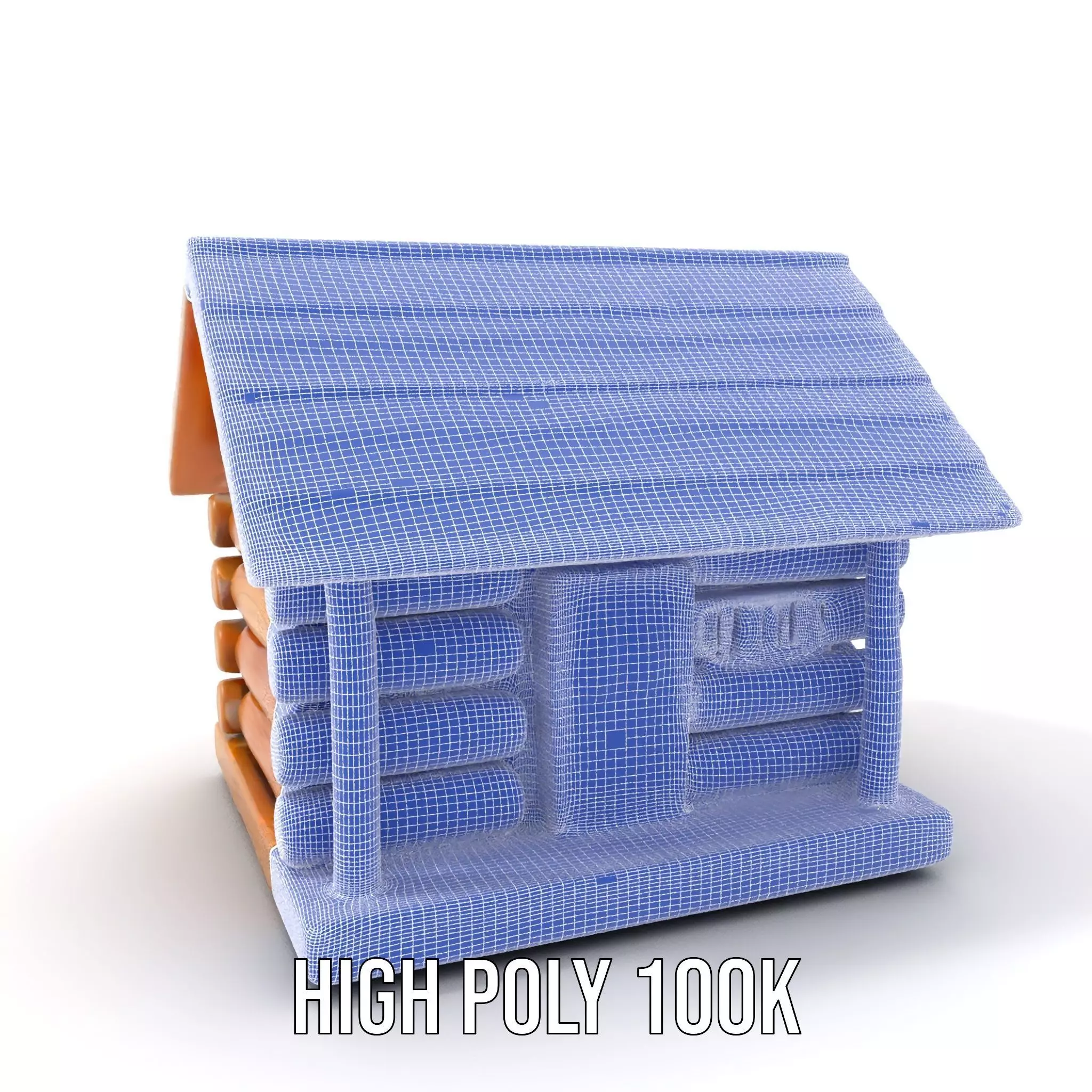 Rustic Log Cabin model pack Low-poly 3D model_4