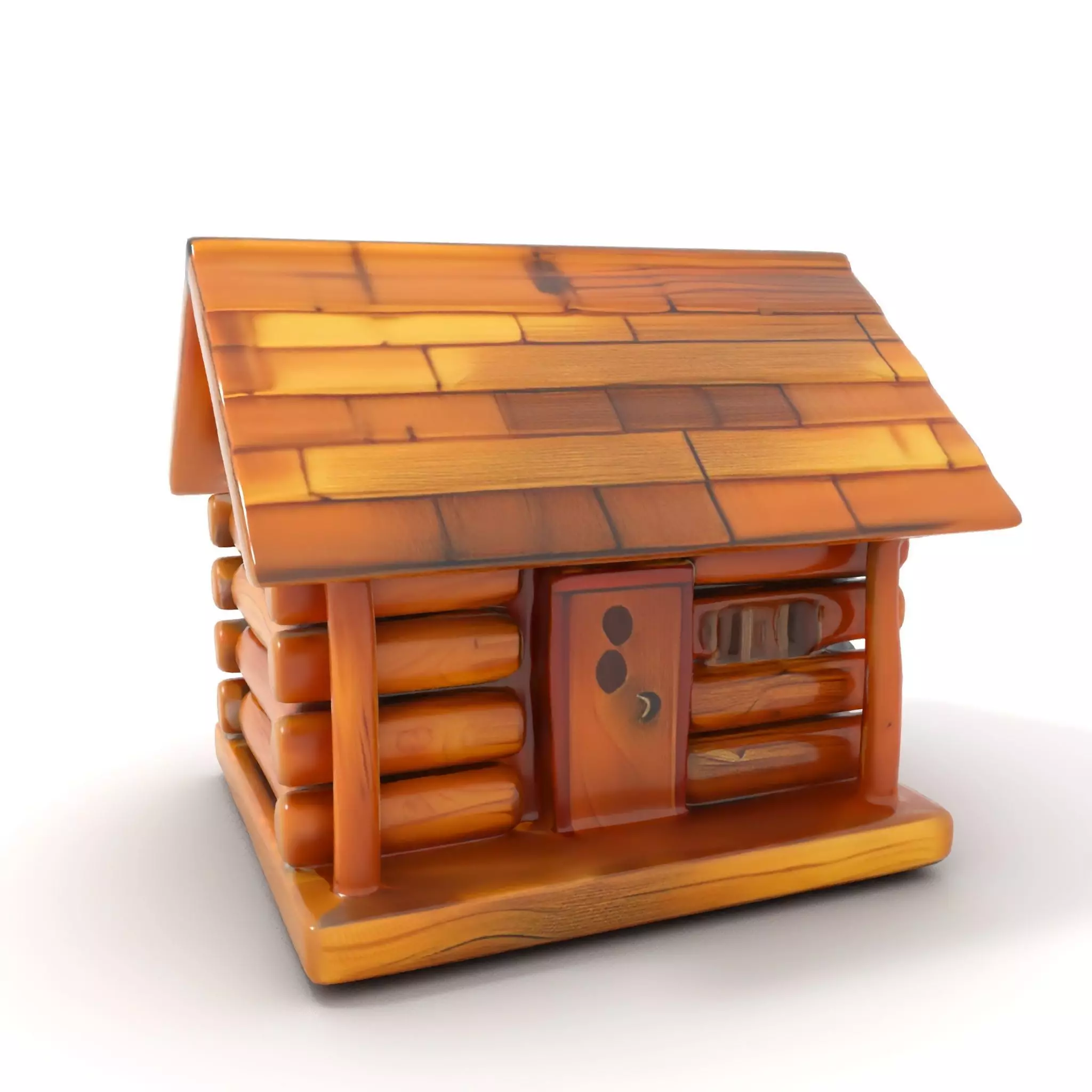 Rustic Log Cabin model pack Low-poly 3D model_13