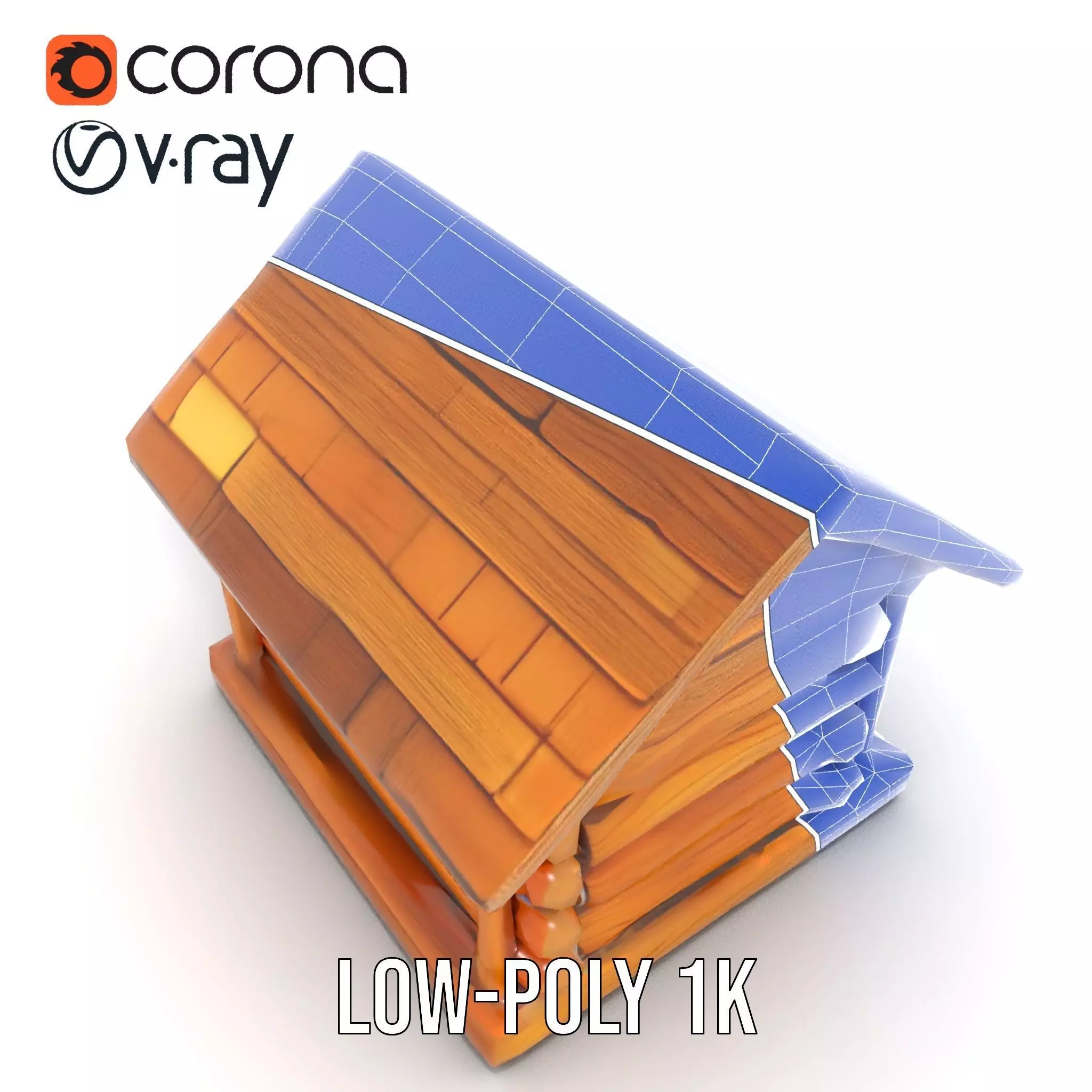 Rustic Log Cabin model pack Low-poly 3D model_22