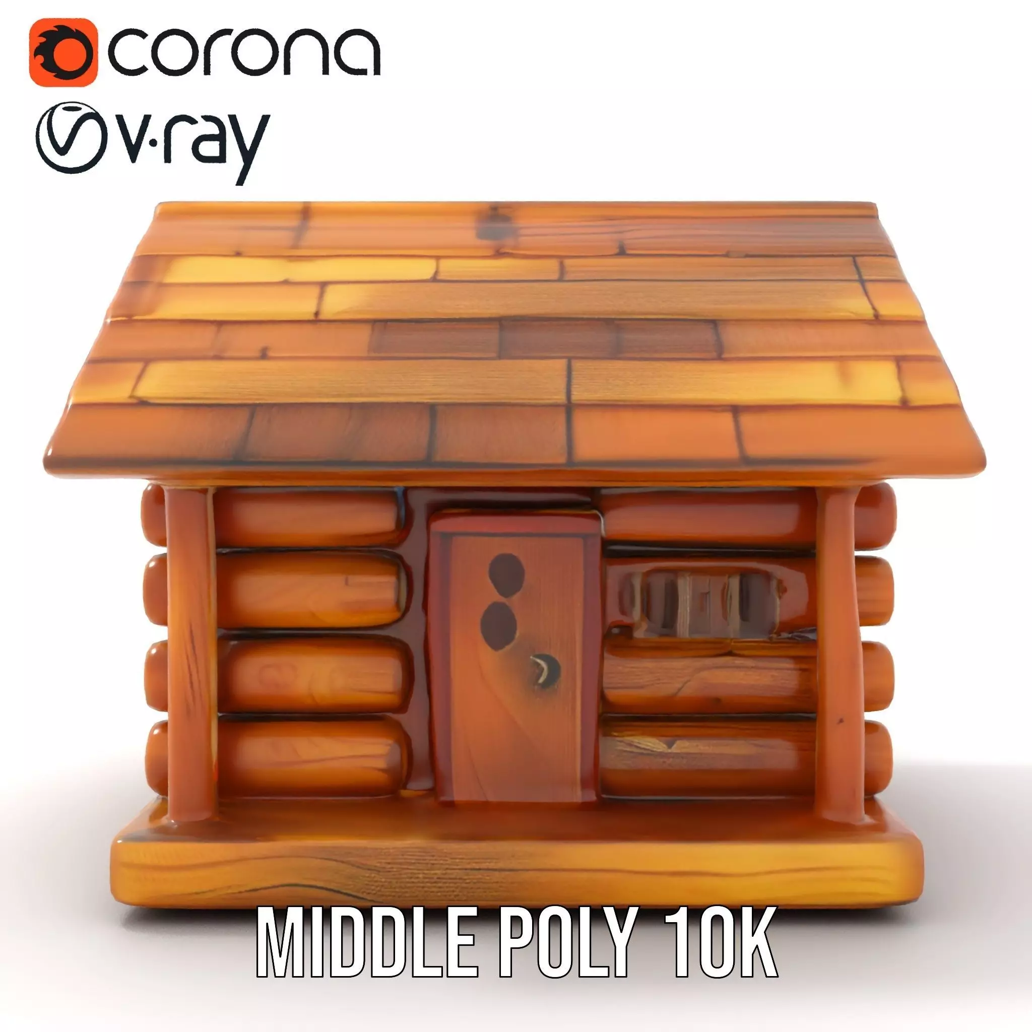 Rustic Log Cabin model pack Low-poly 3D model_11