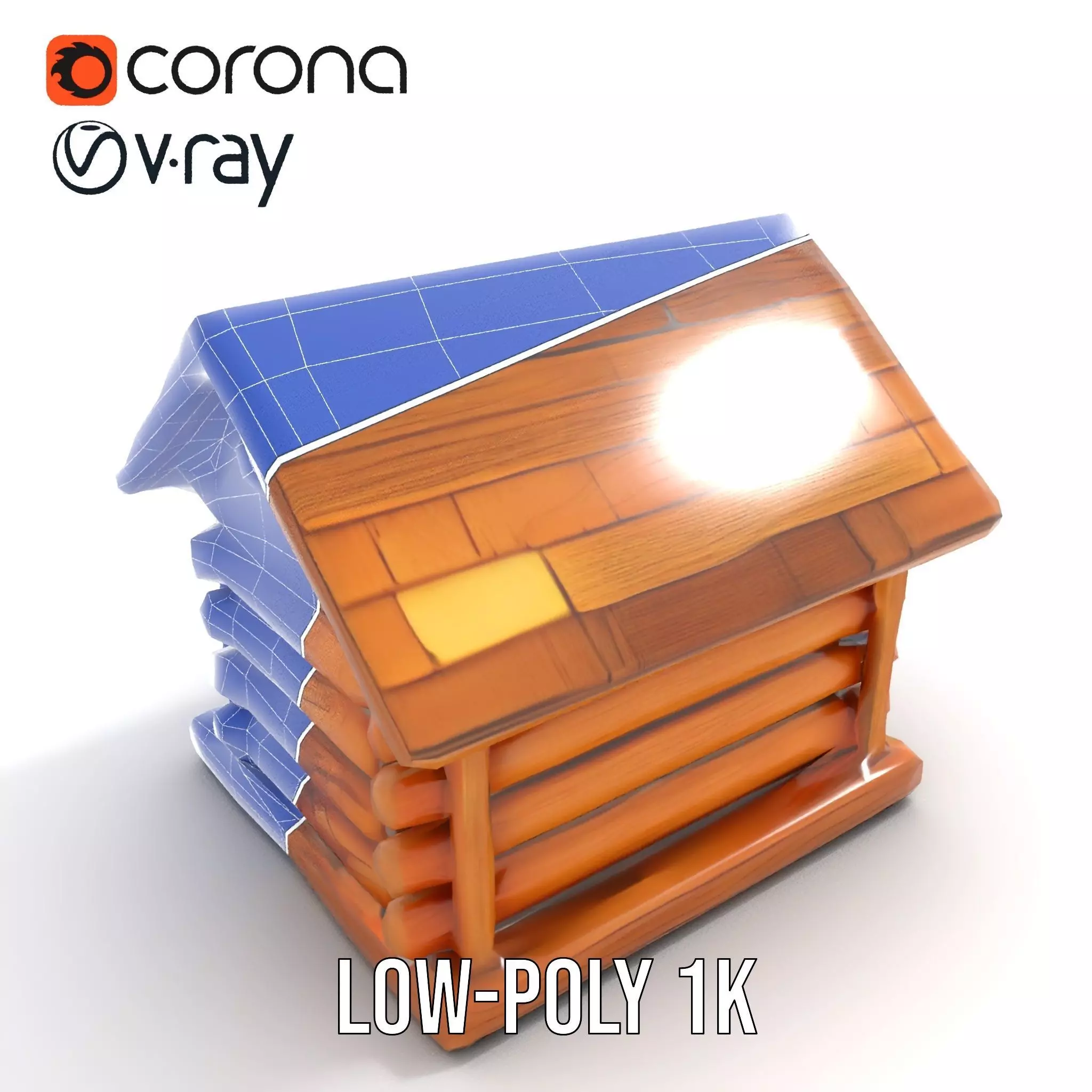 Rustic Log Cabin model pack Low-poly 3D model_30
