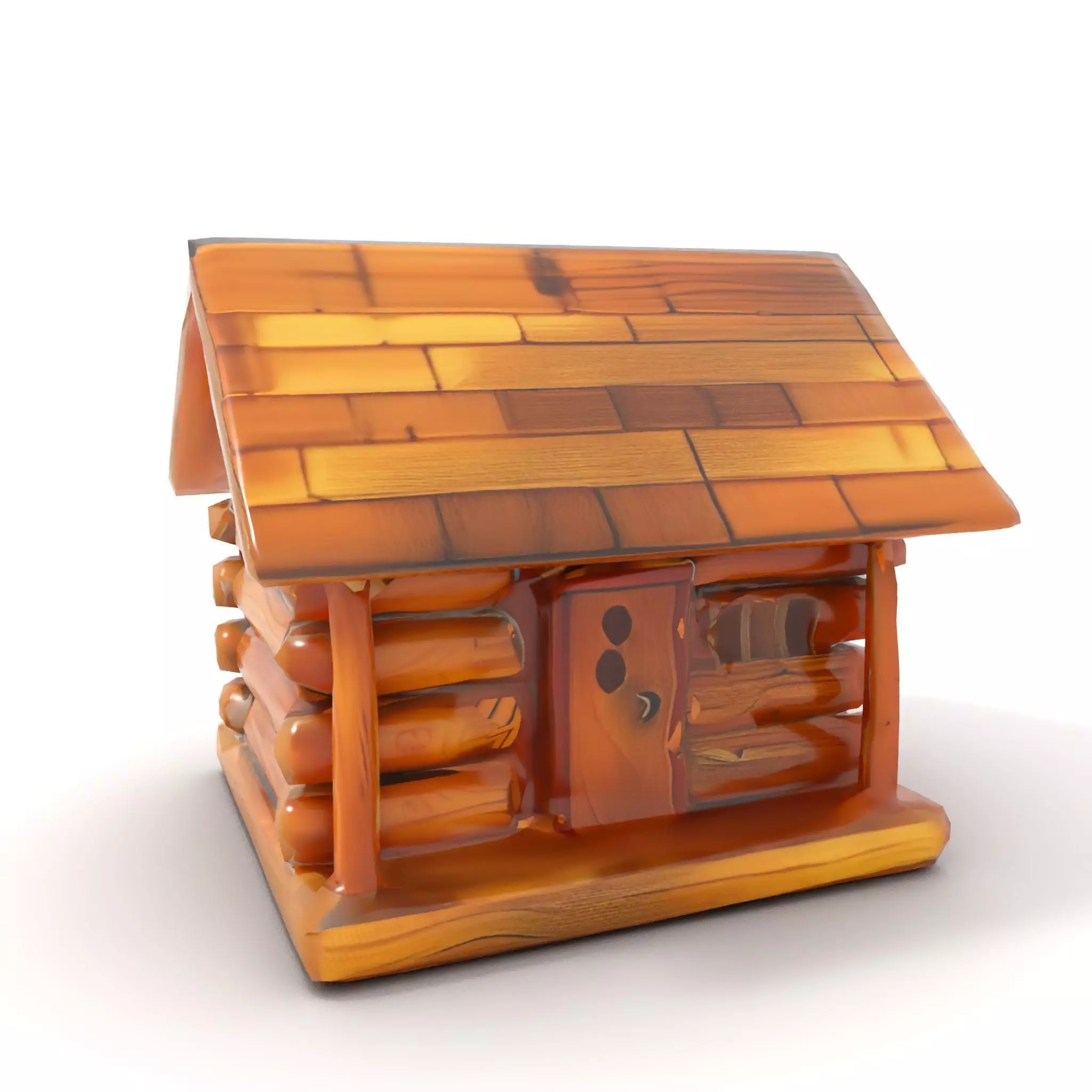 Rustic Log Cabin model pack Low-poly 3D model_9