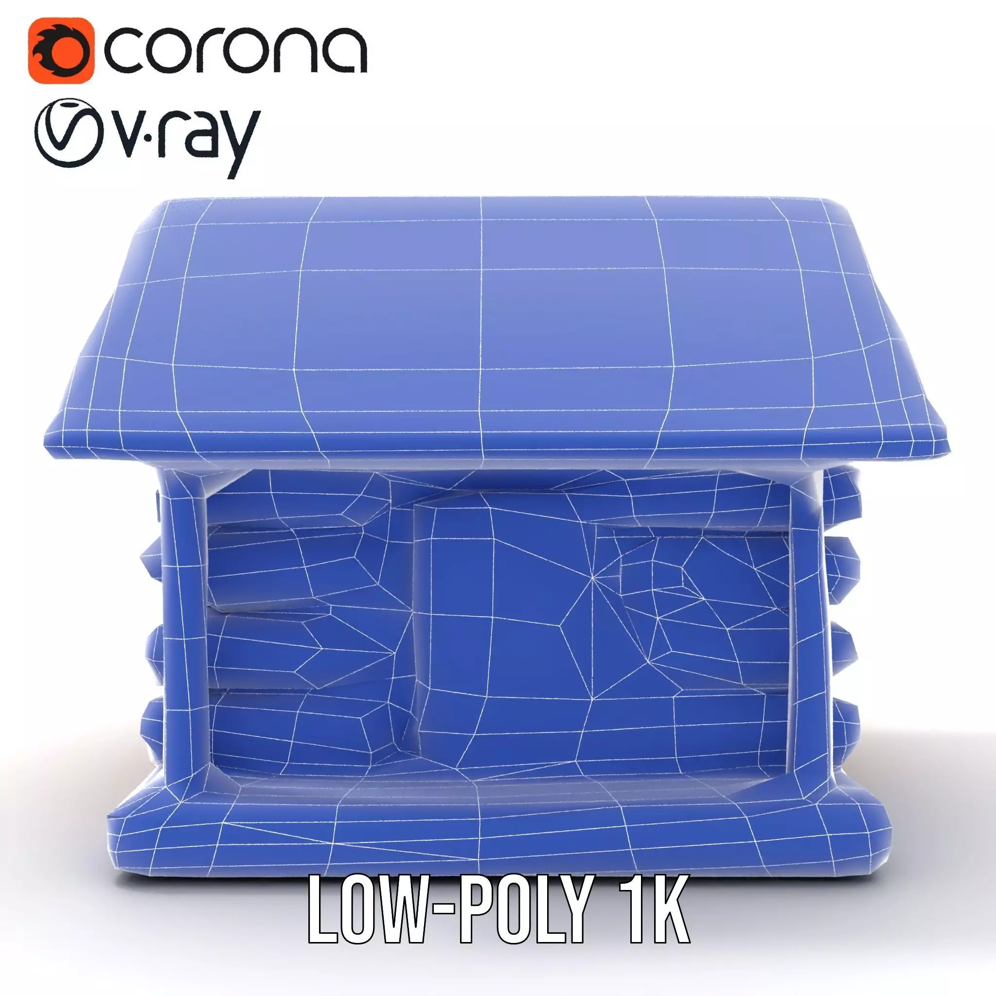 Rustic Log Cabin model pack Low-poly 3D model_14