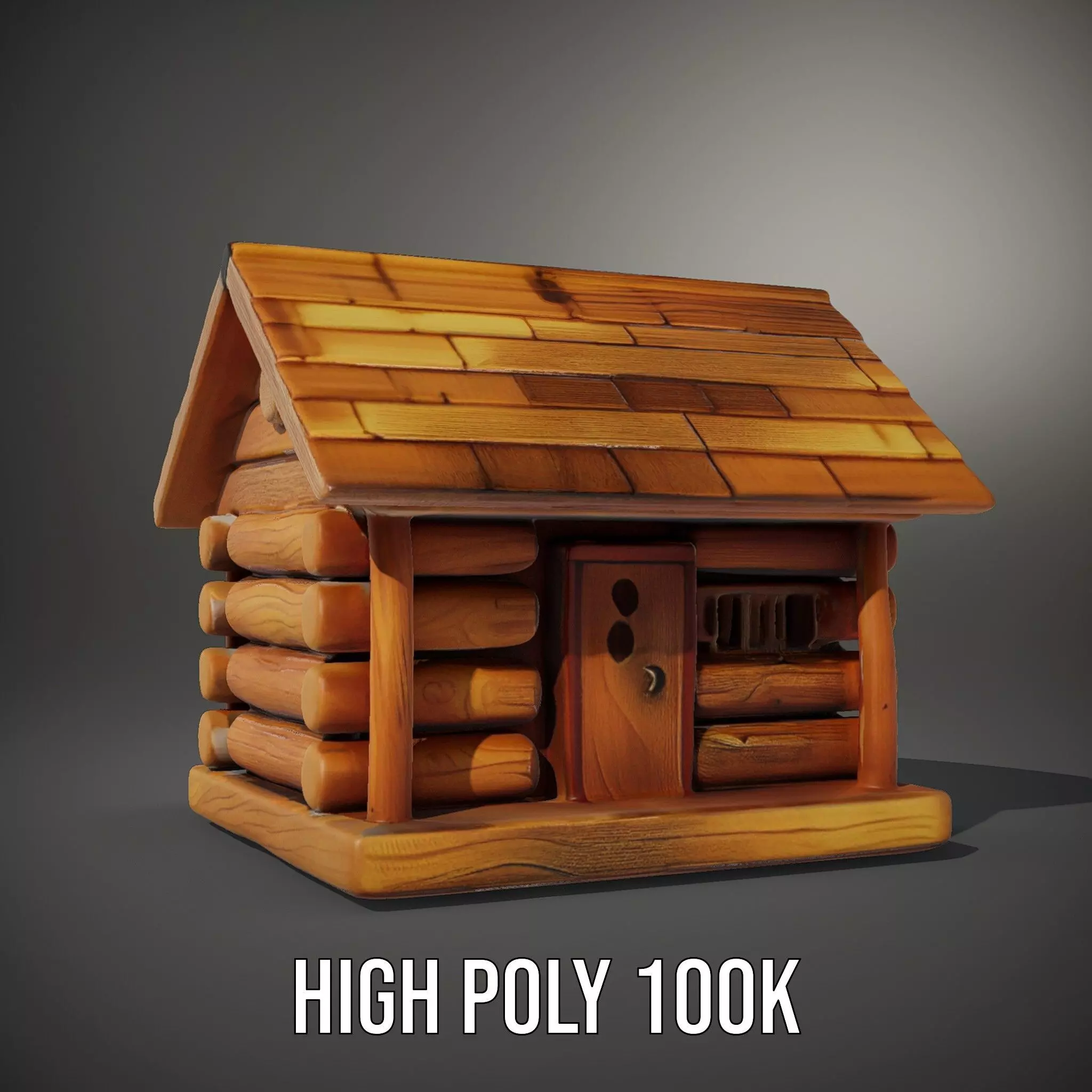 Rustic Log Cabin model pack Low-poly 3D model_8