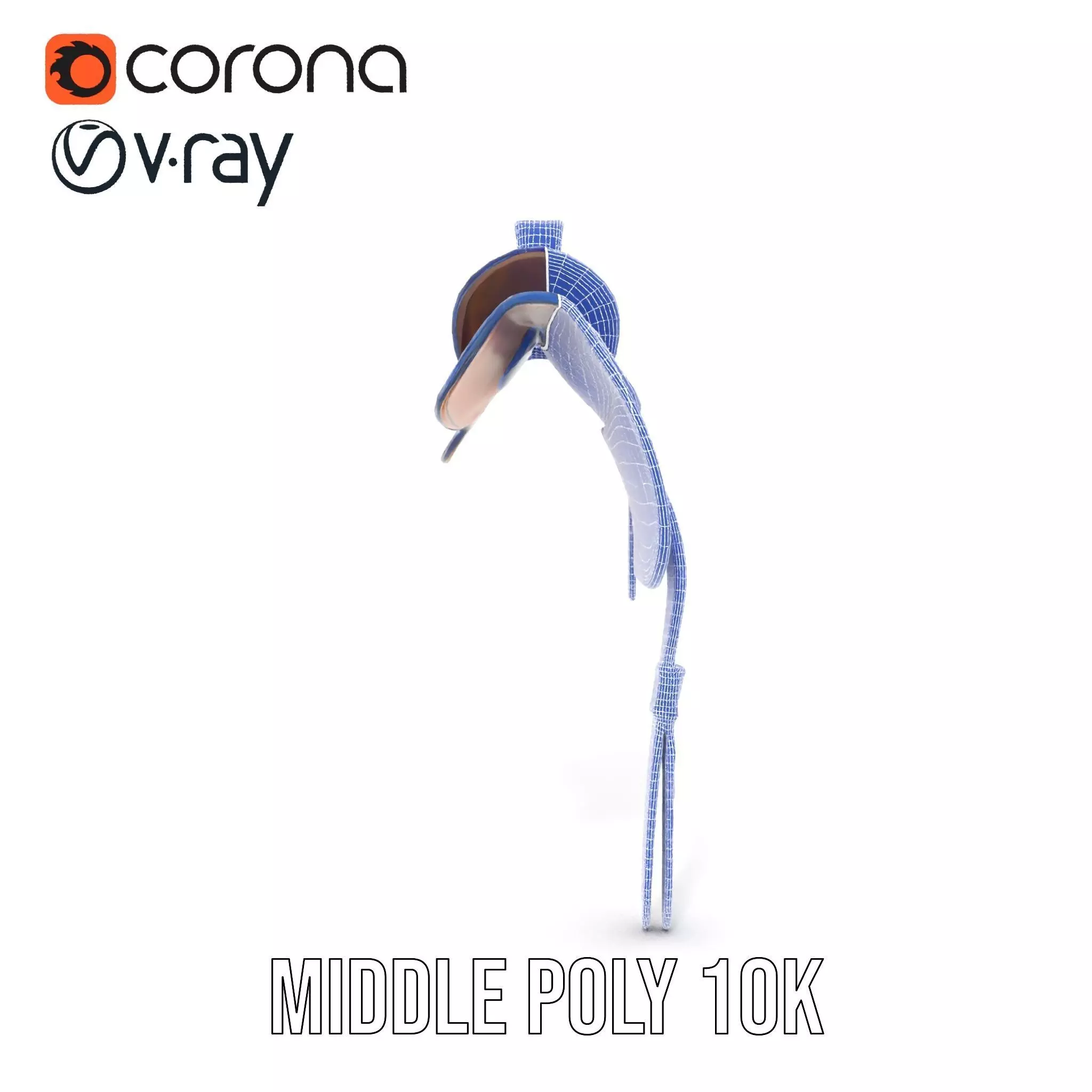 Royal Blue Ornate Saddle model pack Low-poly 3D model_29