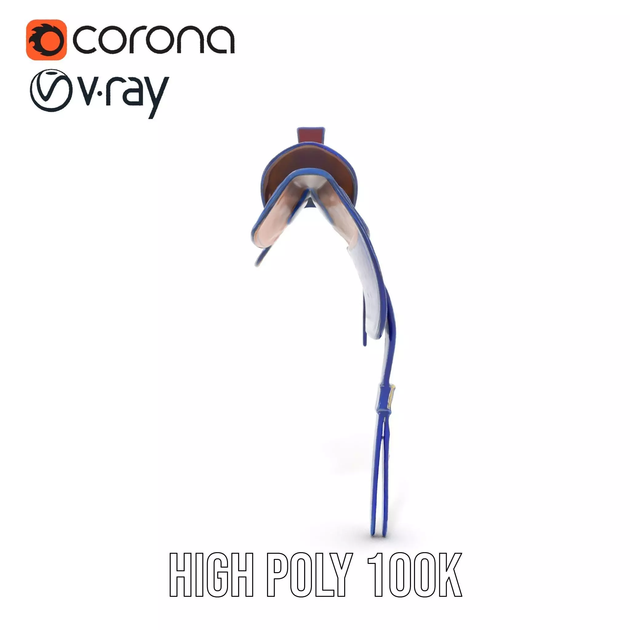 Royal Blue Ornate Saddle model pack Low-poly 3D model_28