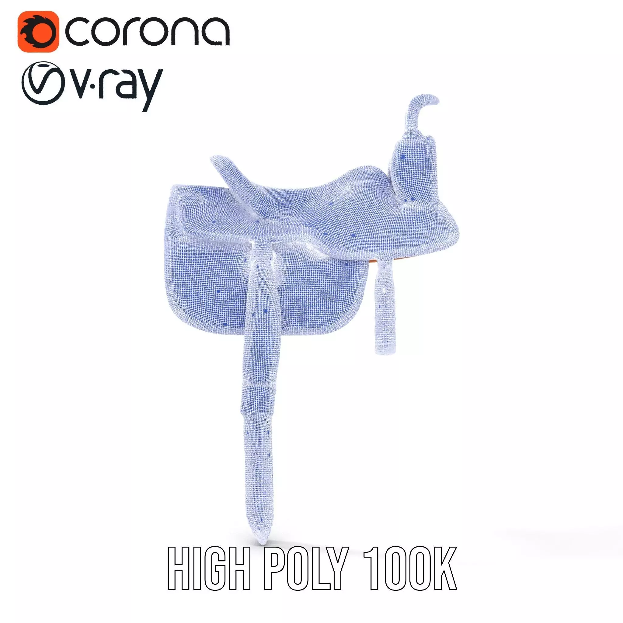 Royal Blue Ornate Saddle model pack Low-poly 3D model_31