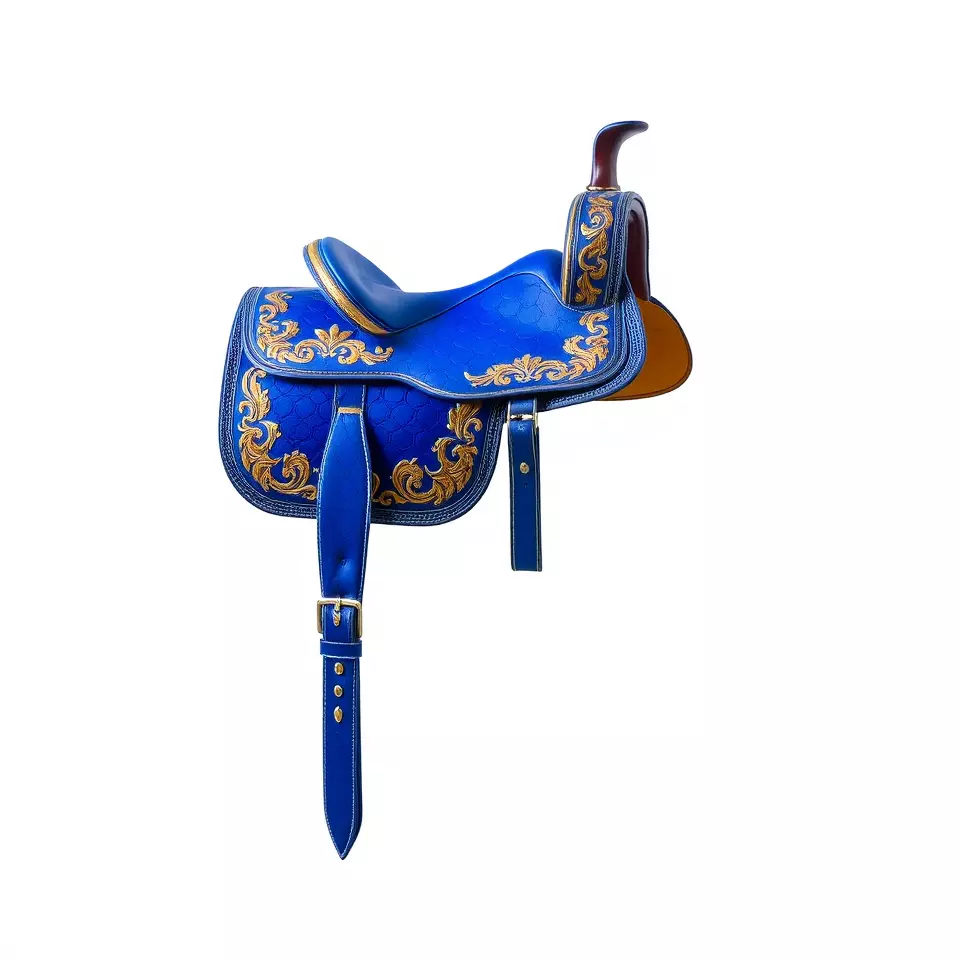 Royal Blue Ornate Saddle model pack Low-poly 3D model_2