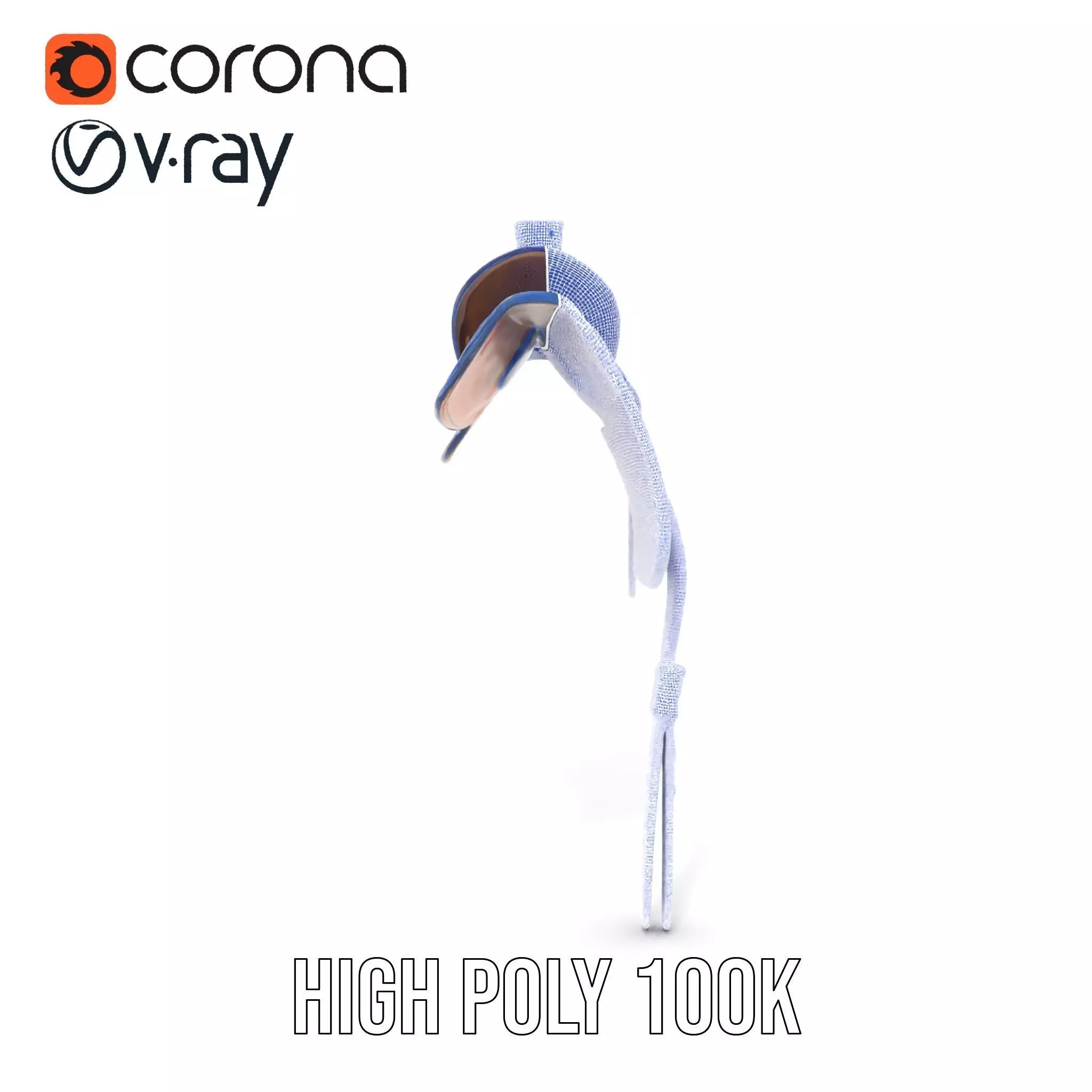 Royal Blue Ornate Saddle model pack Low-poly 3D model_33