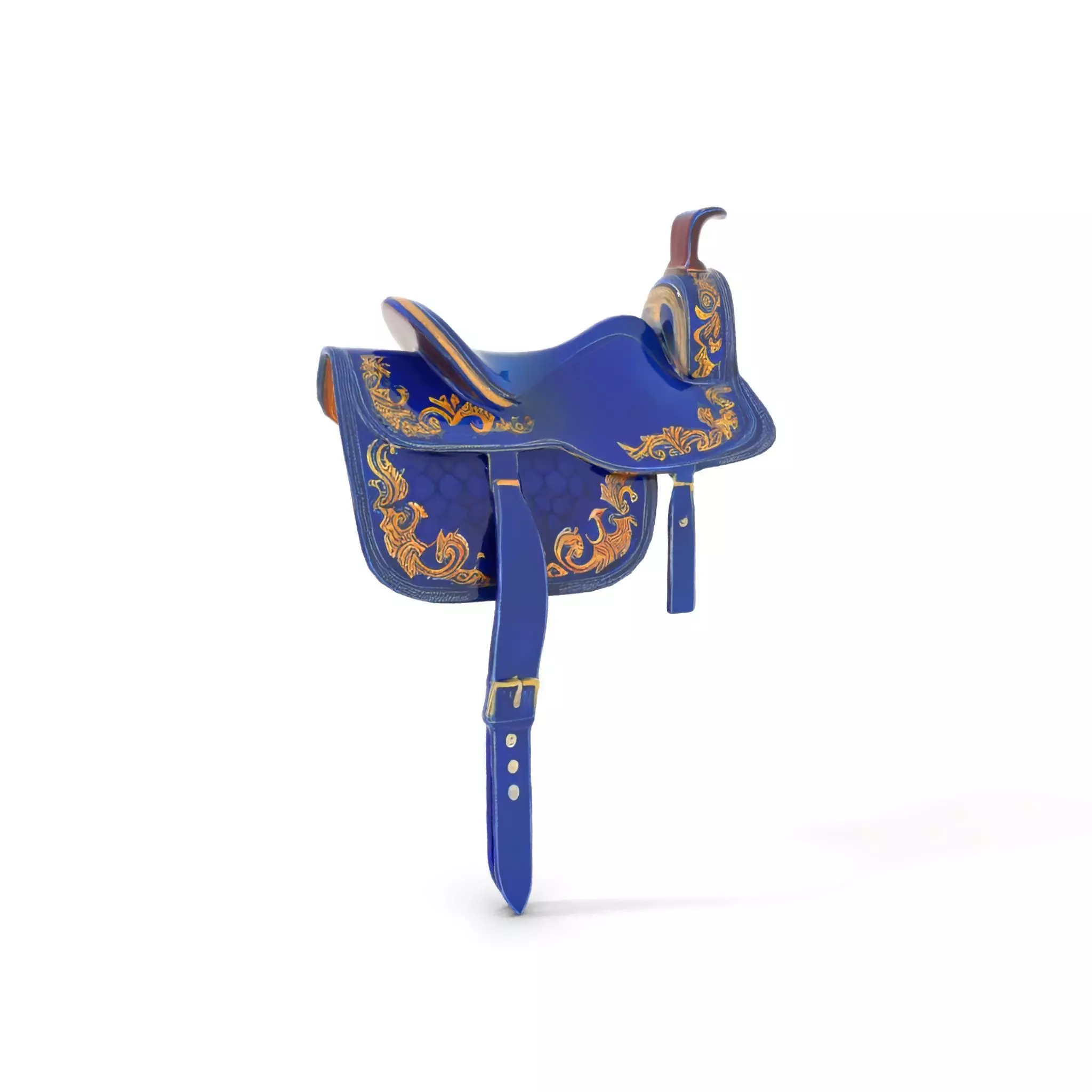 Royal Blue Ornate Saddle model pack Low-poly 3D model_6