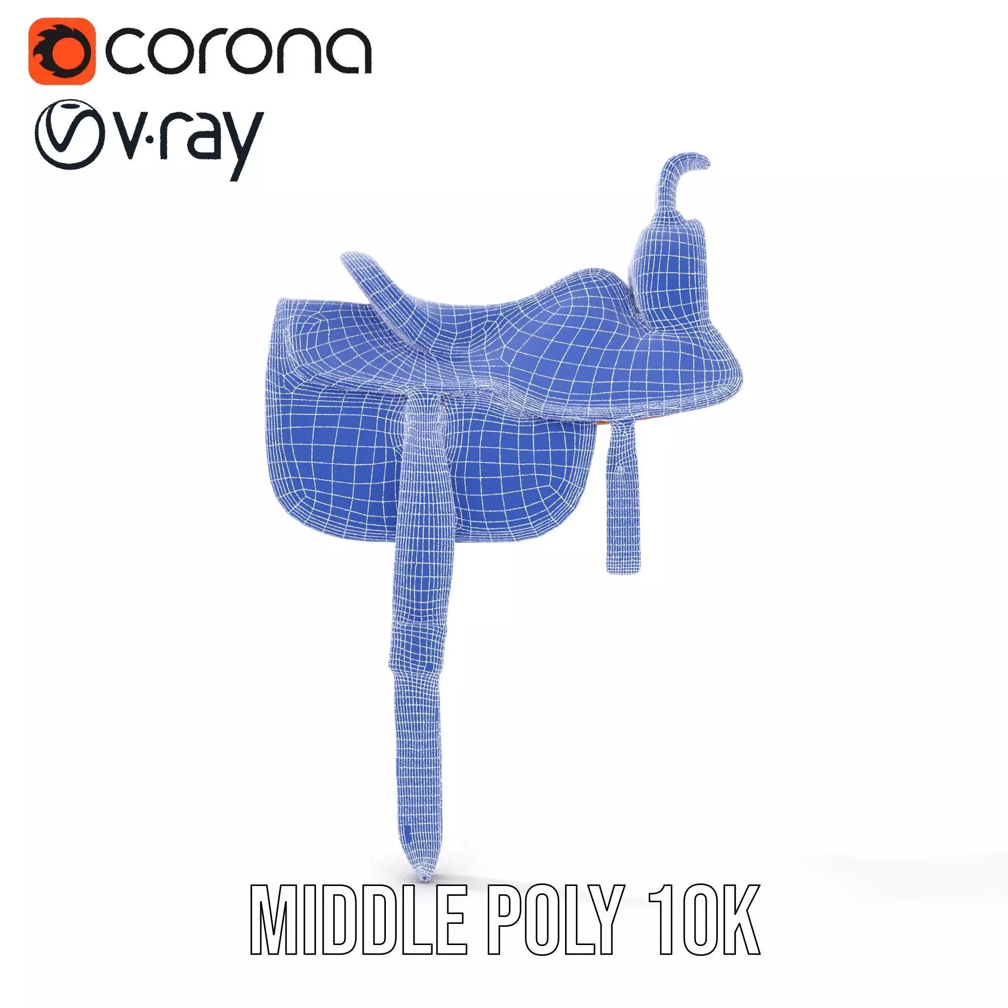 Royal Blue Ornate Saddle model pack Low-poly 3D model_24