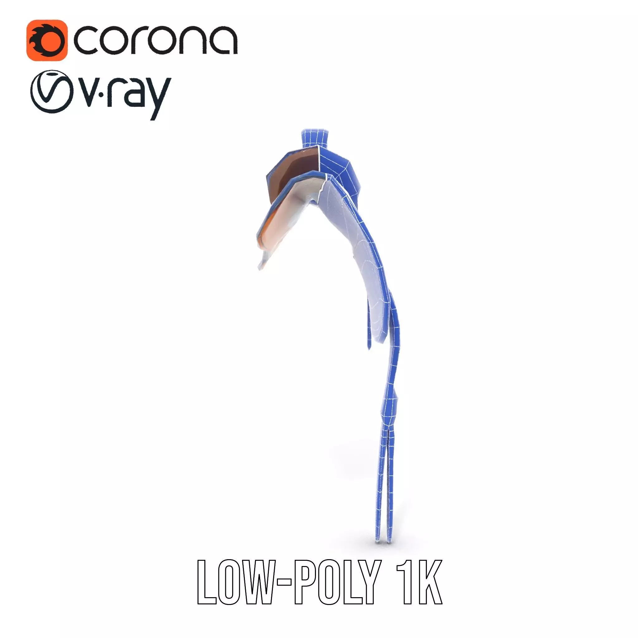 Royal Blue Ornate Saddle model pack Low-poly 3D model_30