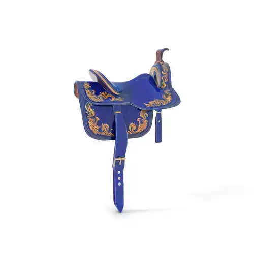 Royal Blue Ornate Saddle model pack