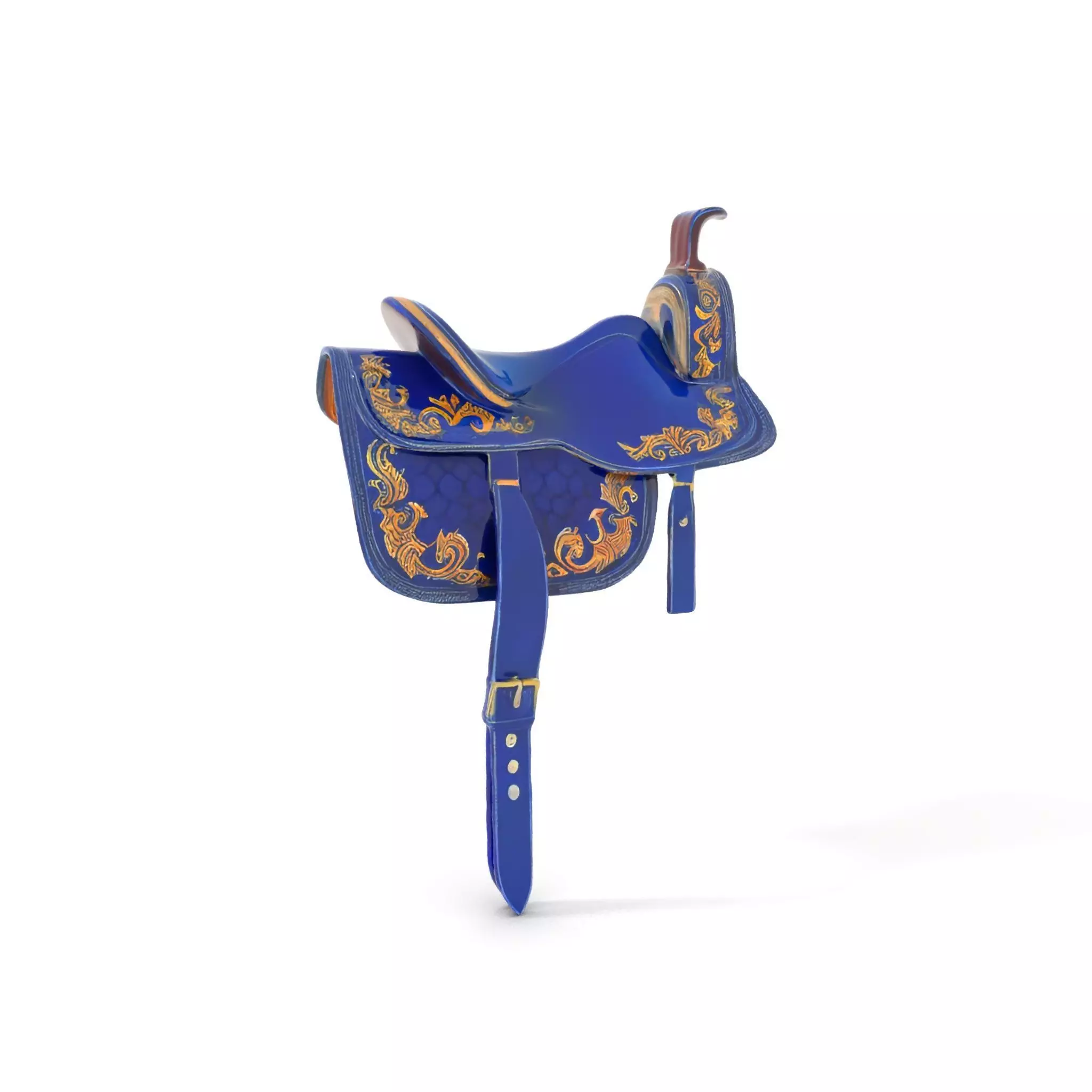 Royal Blue Ornate Saddle model pack Low-poly 3D model_0