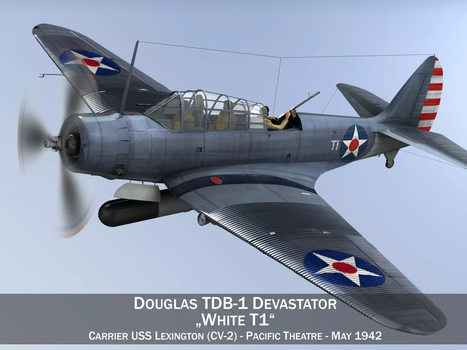 Douglas TDB-1 Devastator - T1 3D model