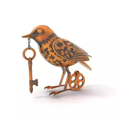 Steampunk Bird Sculpture model pack Low-poly 3D model