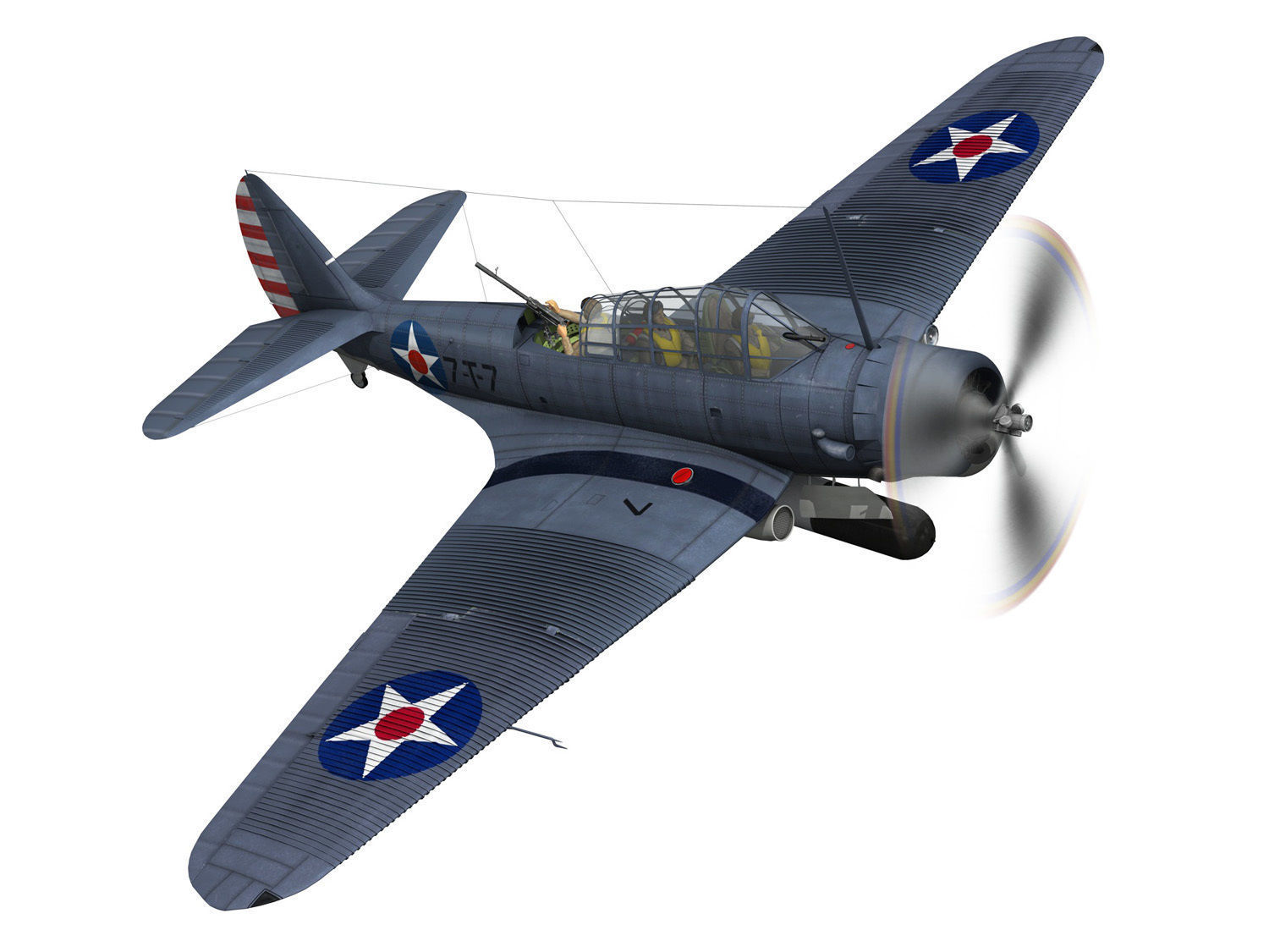 Douglas TDB-1 Devastator - 7T7  3D model_6