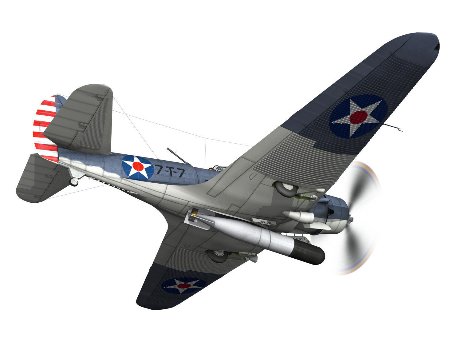 Douglas TDB-1 Devastator - 7T7  3D model_5
