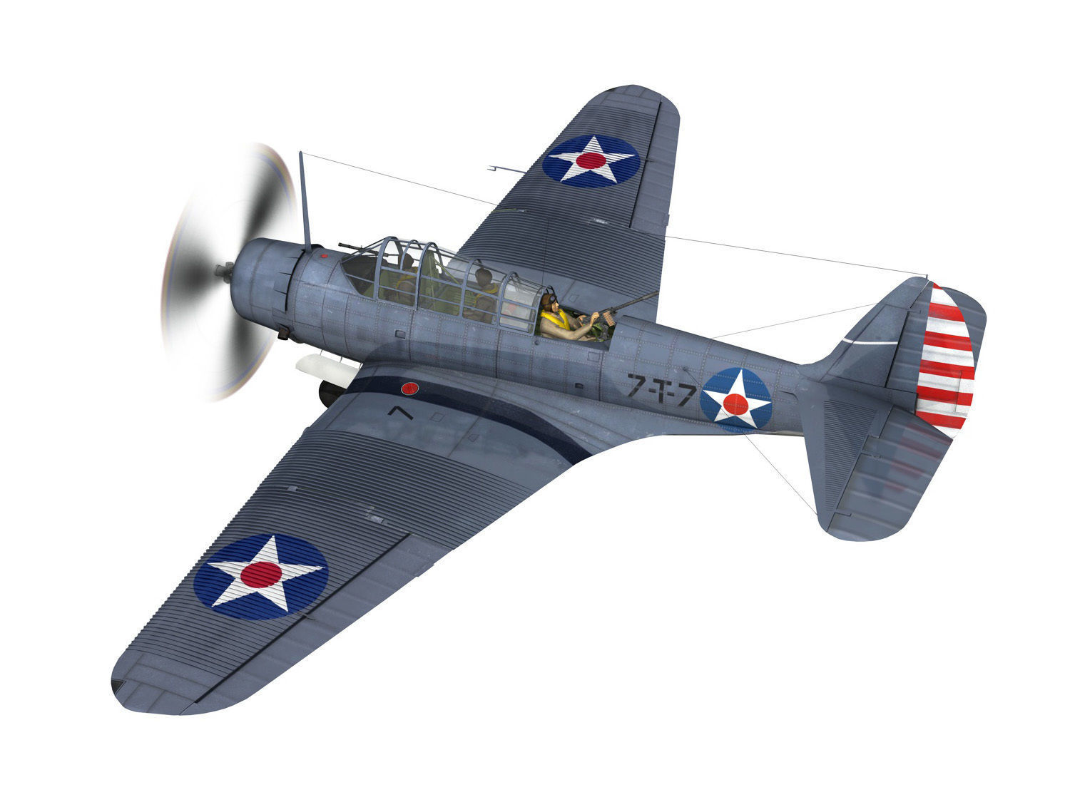 Douglas TDB-1 Devastator - 7T7  3D model_3