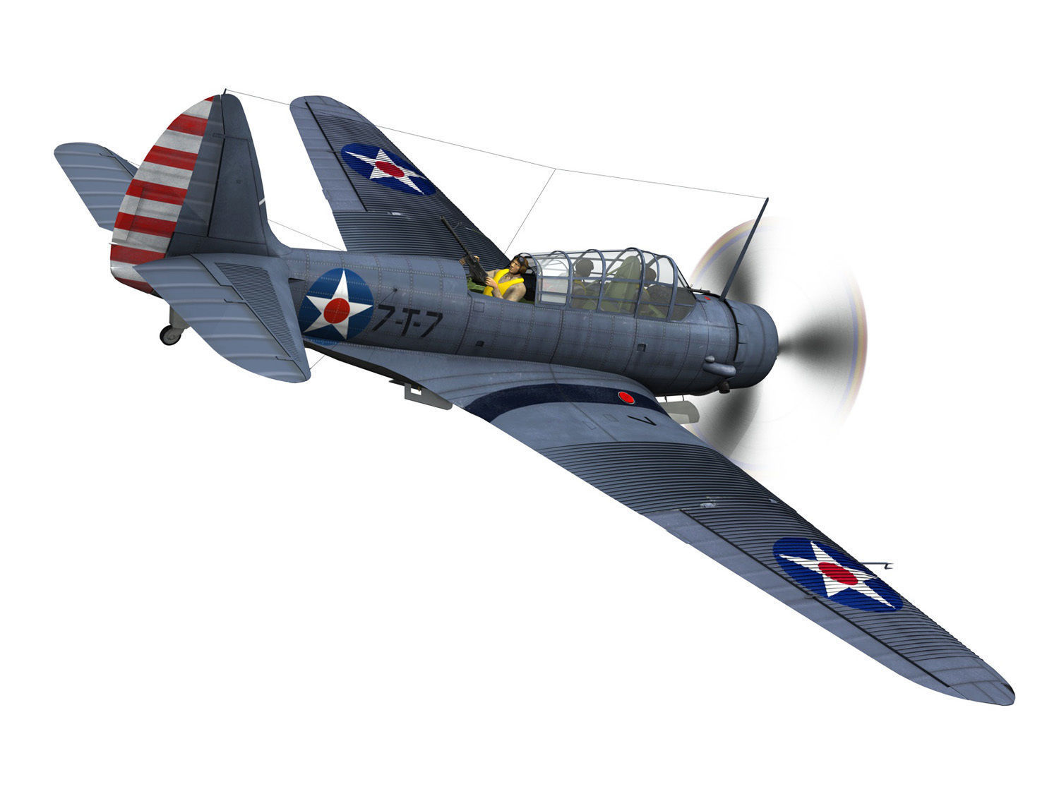 Douglas TDB-1 Devastator - 7T7  3D model_4