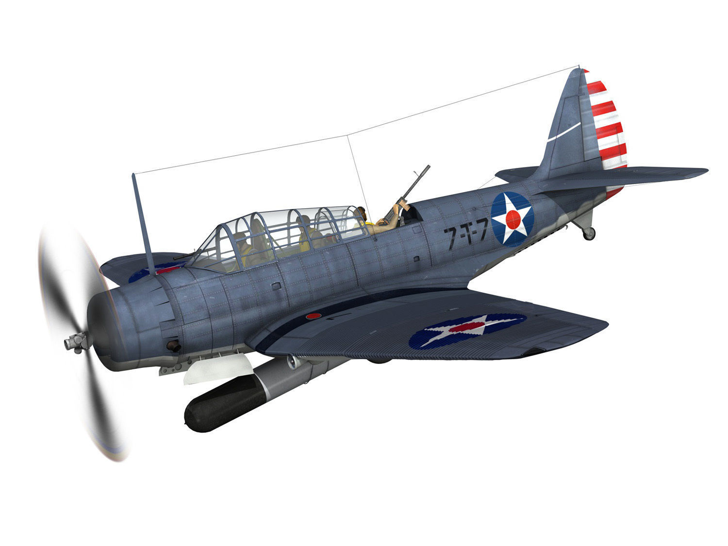 Douglas TDB-1 Devastator - 7T7  3D model_1