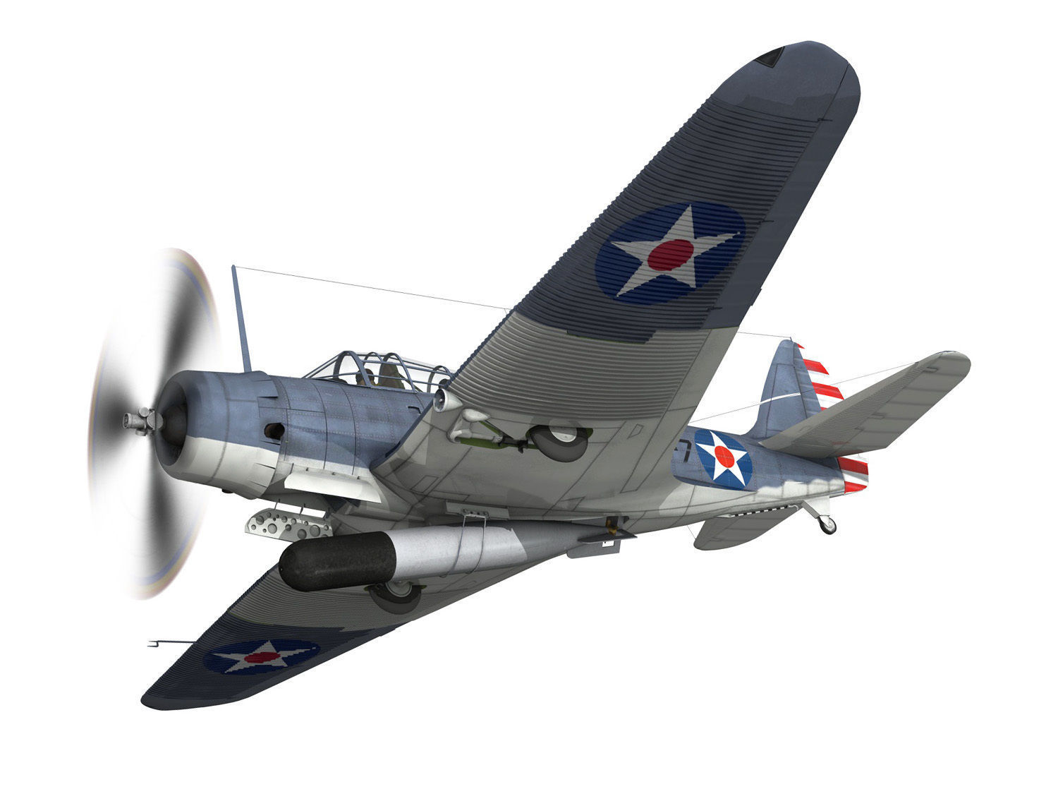 Douglas TDB-1 Devastator - 7T7  3D model_2