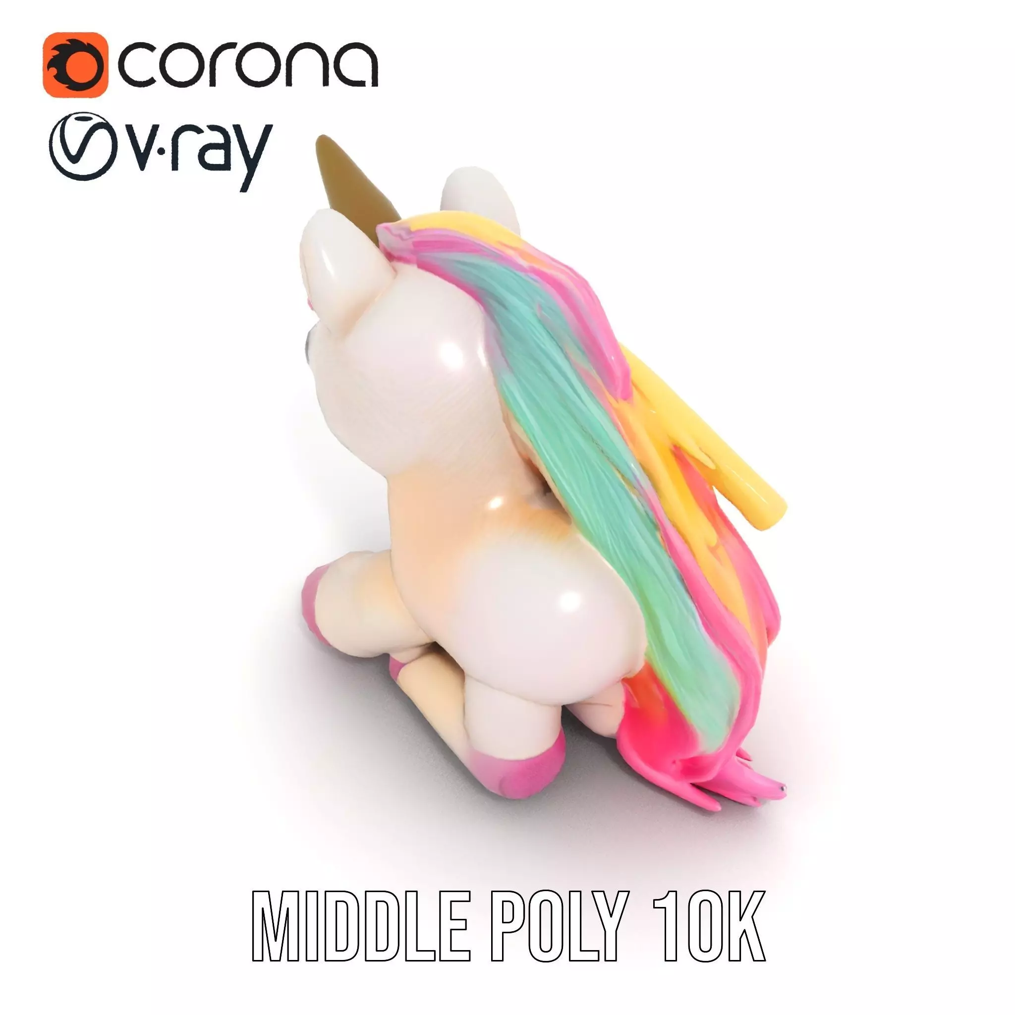Rainbow Unicorn Plush model pack Low-poly 3D model_13