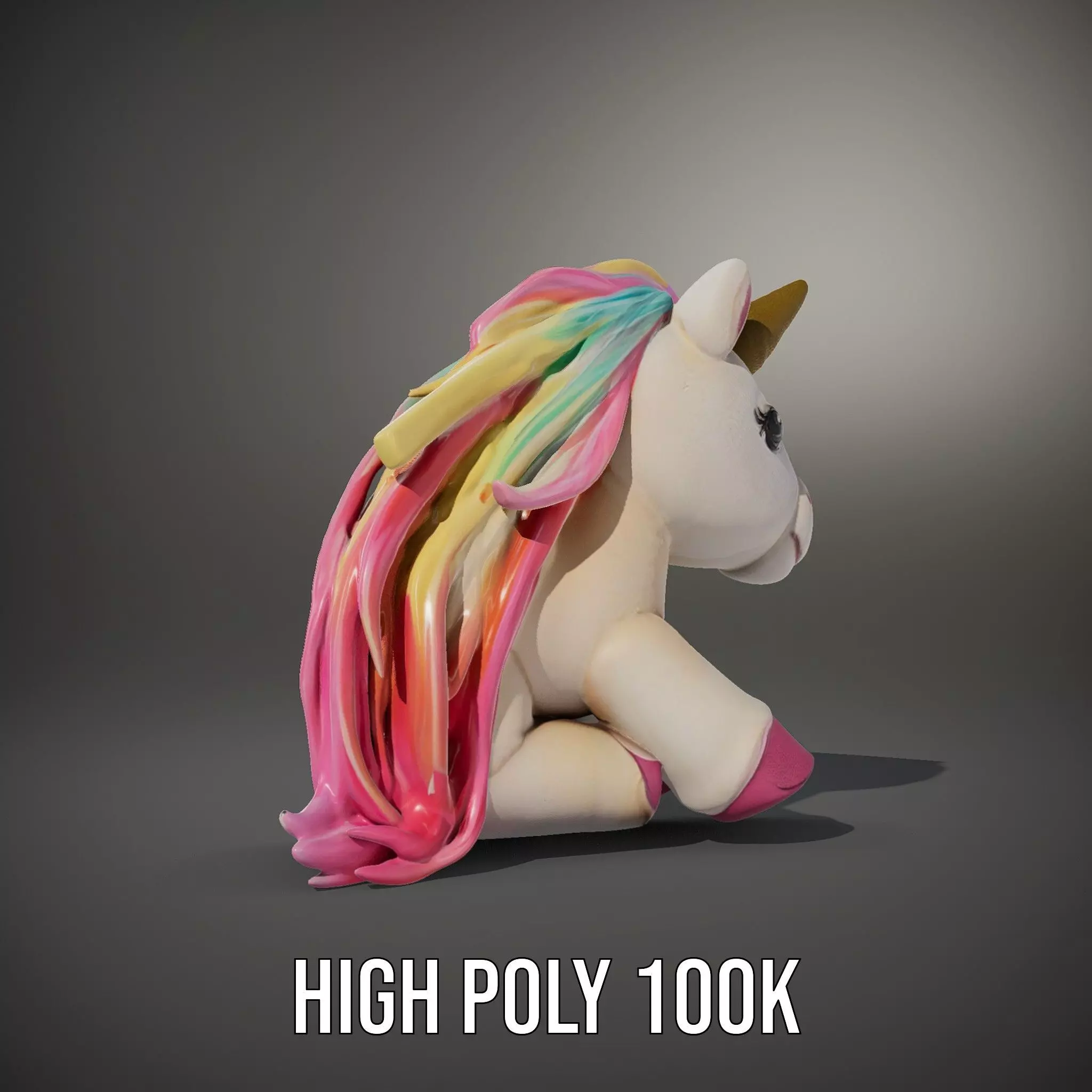 Rainbow Unicorn Plush model pack Low-poly 3D model_8