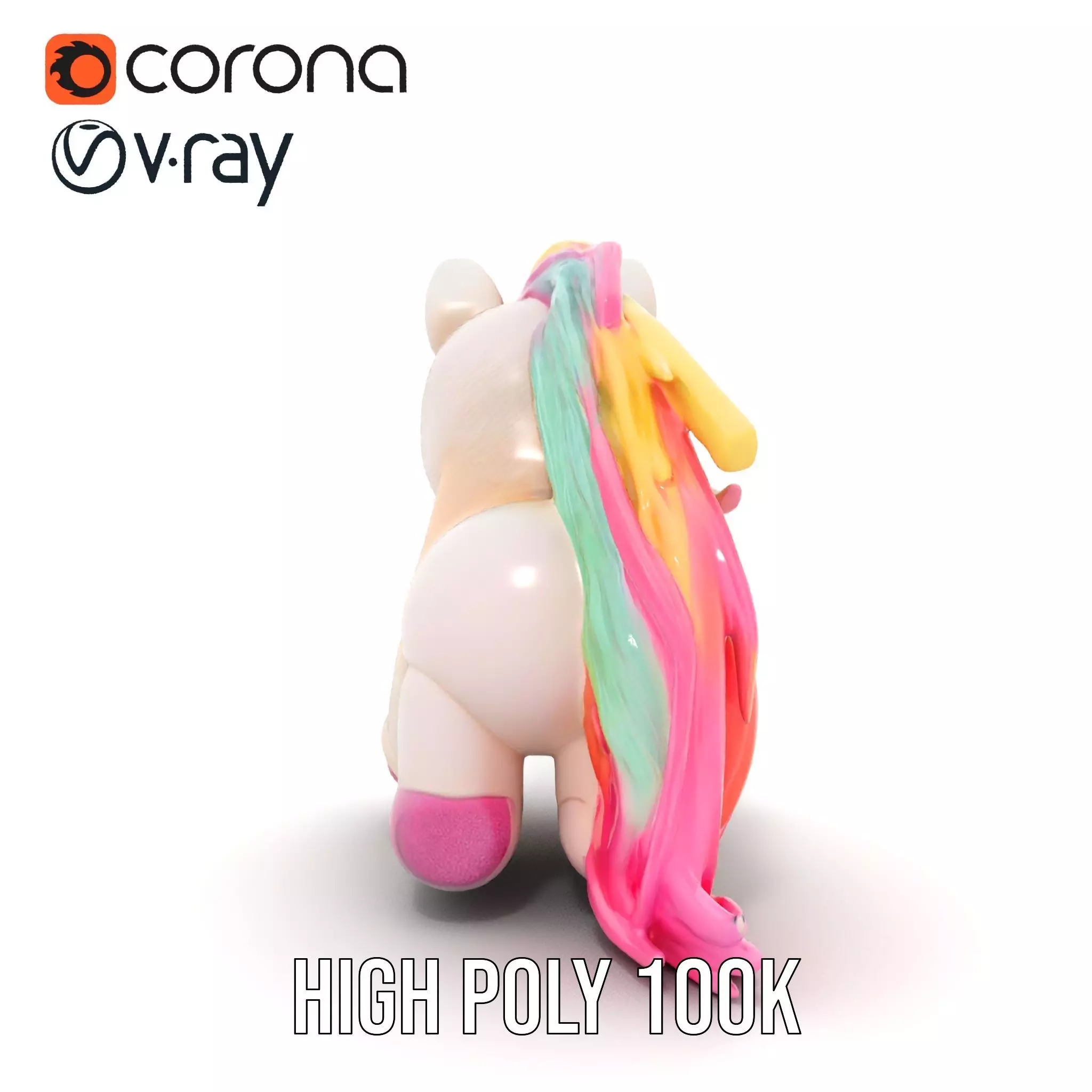 Rainbow Unicorn Plush model pack Low-poly 3D model_20