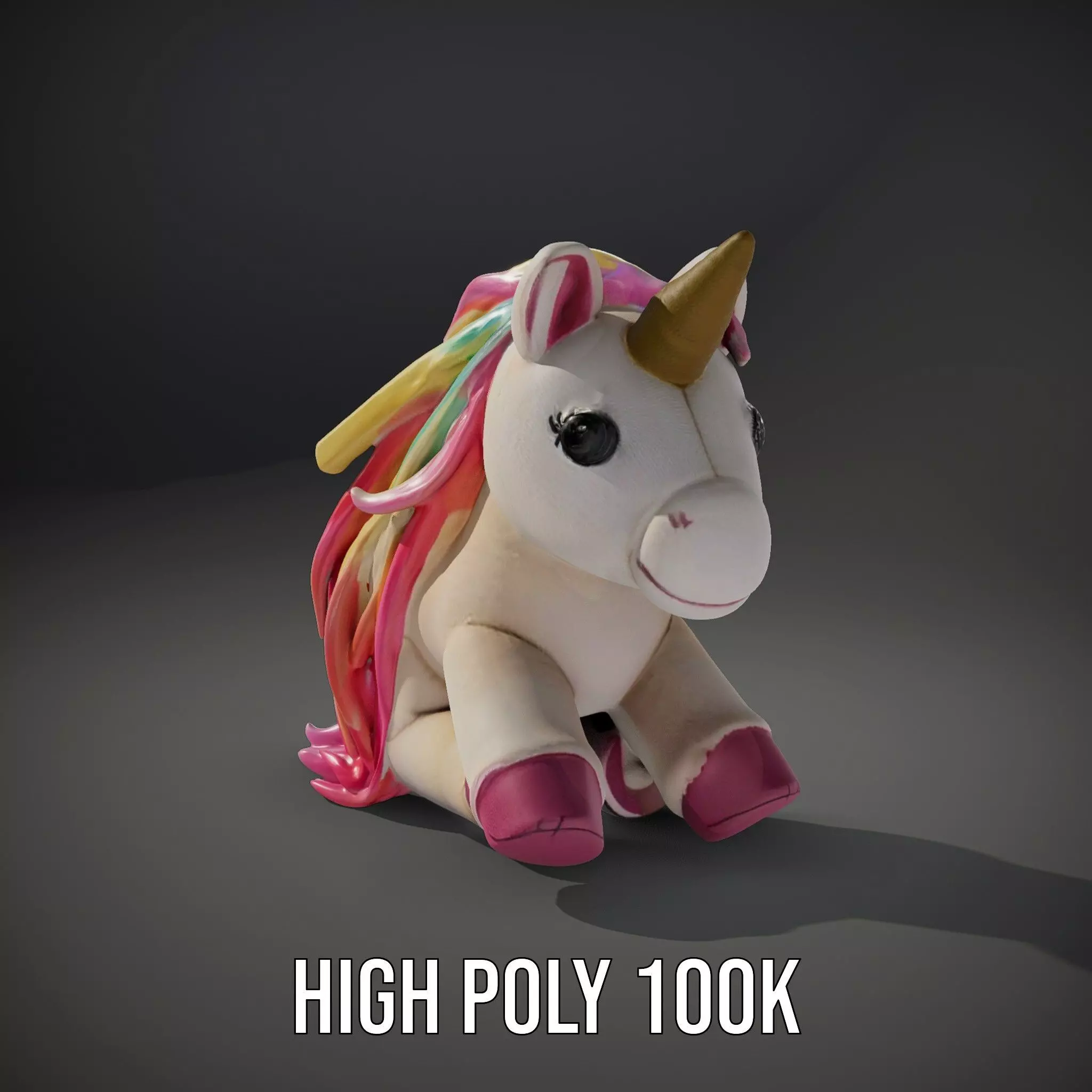 Rainbow Unicorn Plush model pack Low-poly 3D model_10