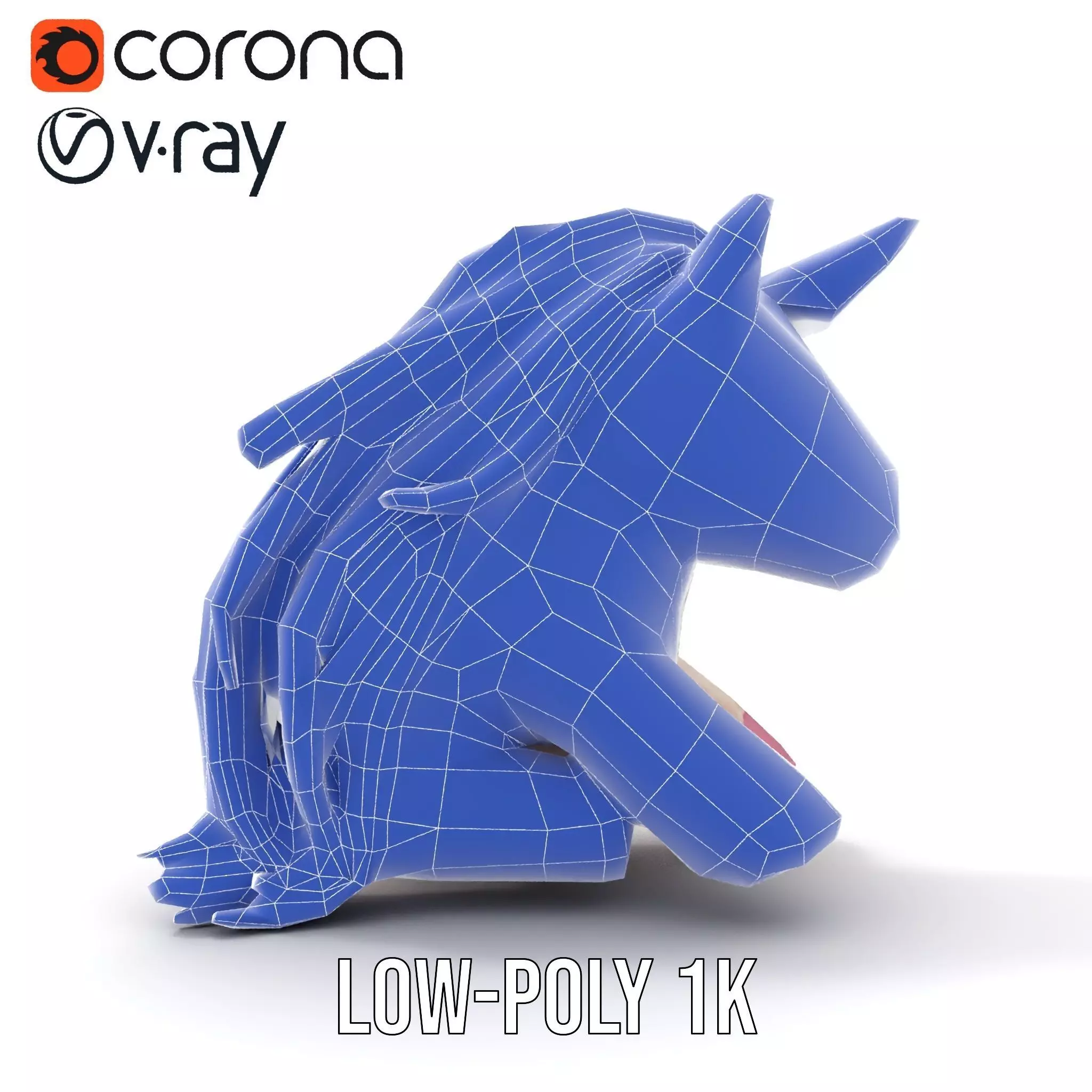 Rainbow Unicorn Plush model pack Low-poly 3D model_28