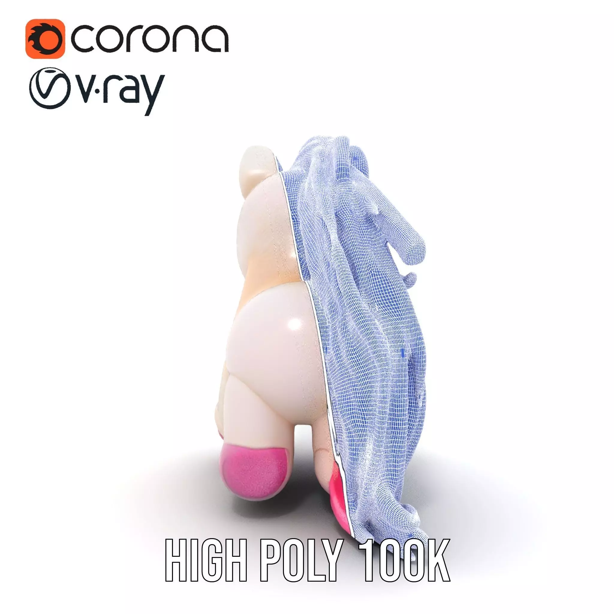 Rainbow Unicorn Plush model pack Low-poly 3D model_34