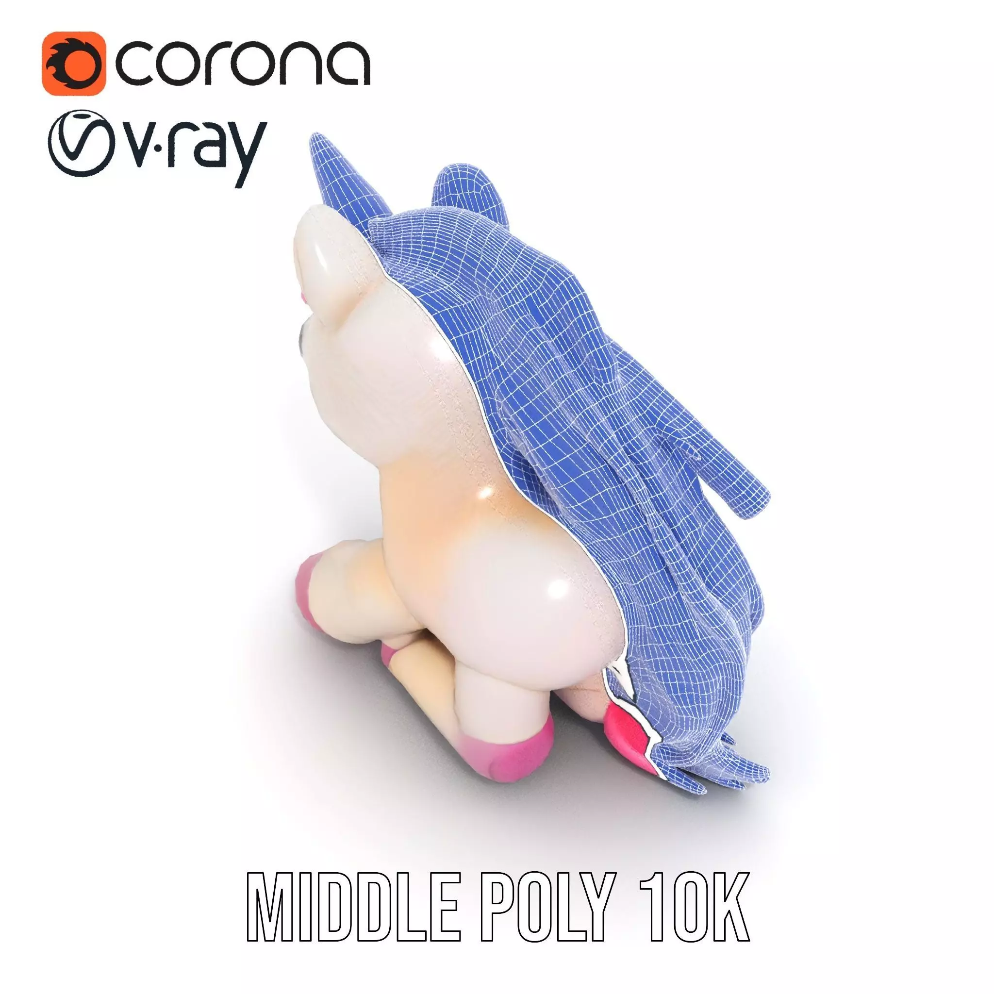 Rainbow Unicorn Plush model pack Low-poly 3D model_21