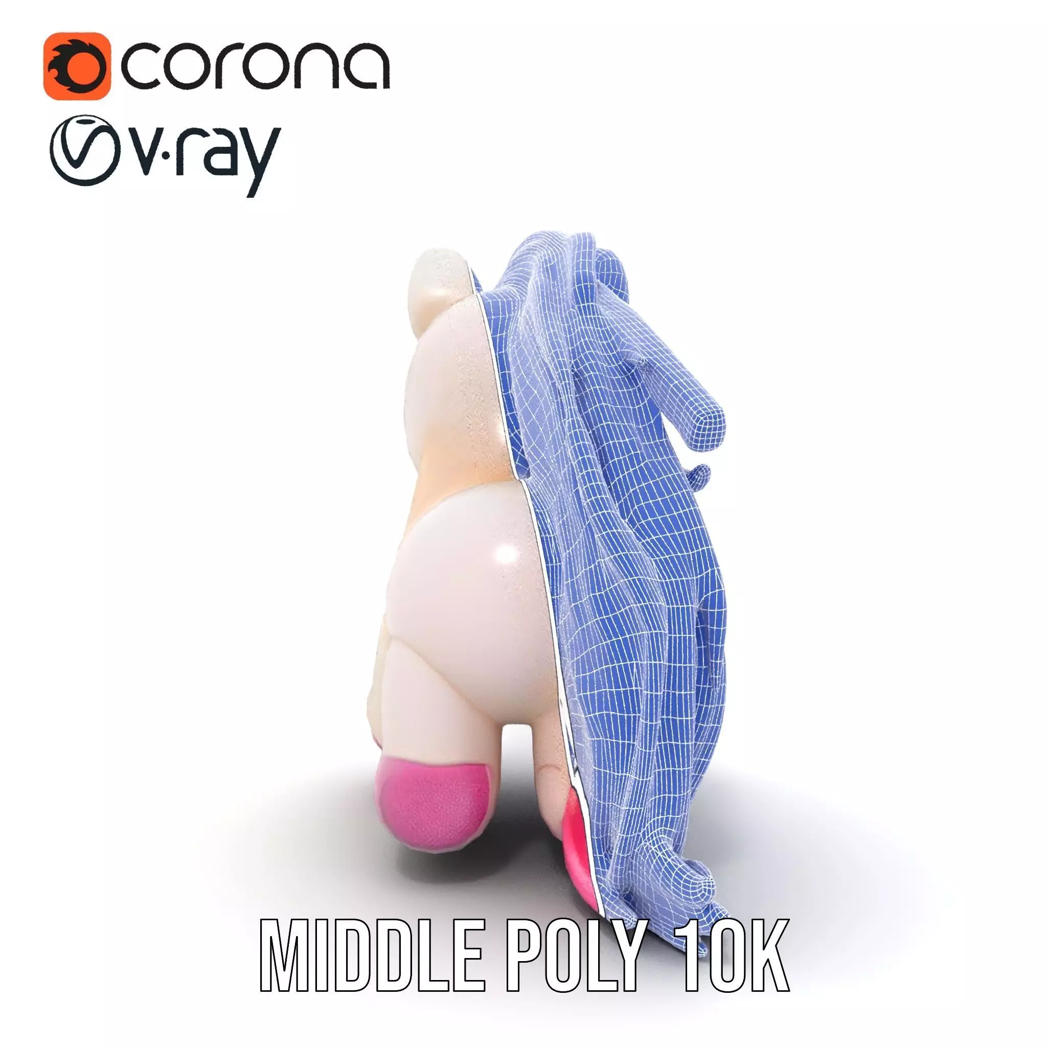 Rainbow Unicorn Plush model pack Low-poly 3D model_30