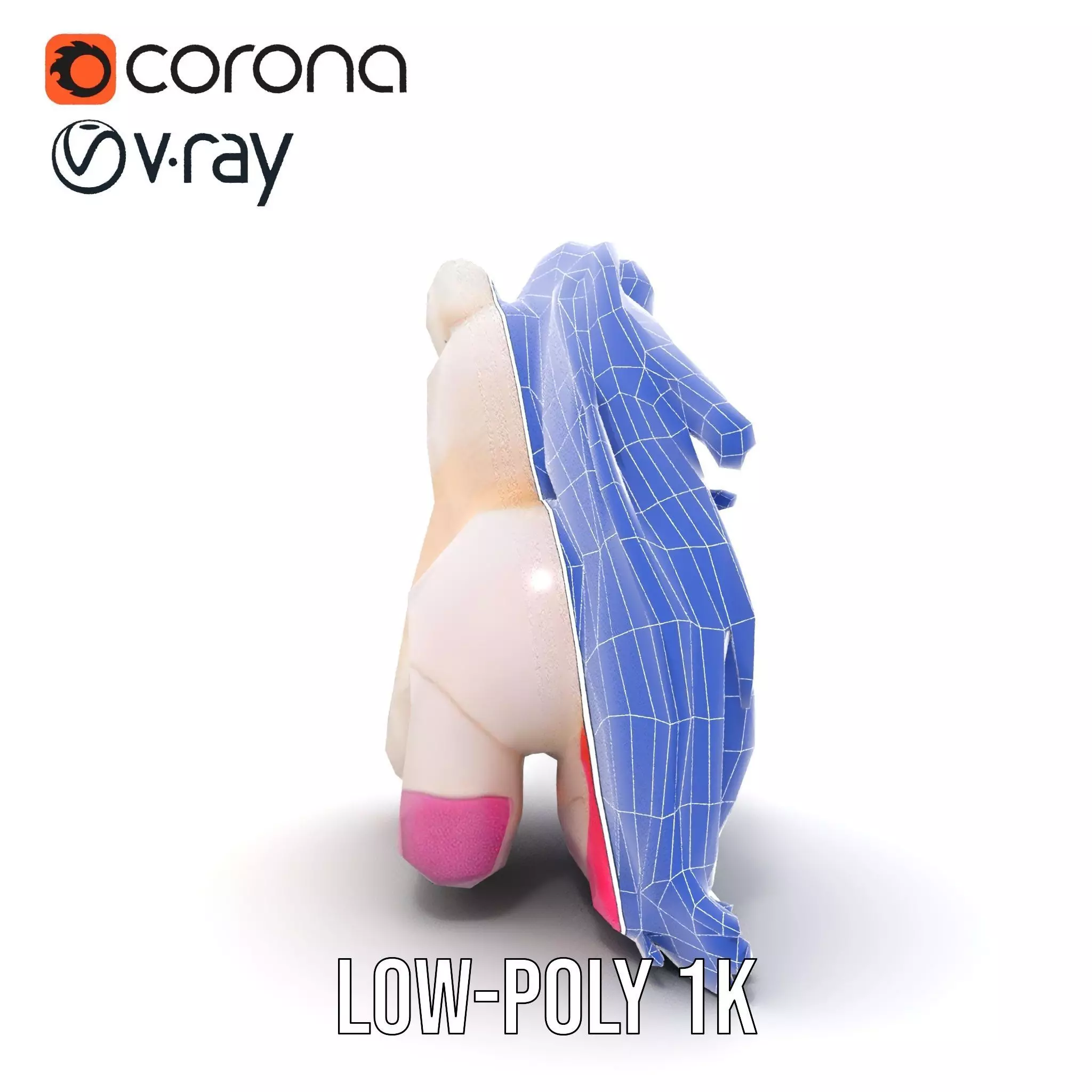 Rainbow Unicorn Plush model pack Low-poly 3D model_31