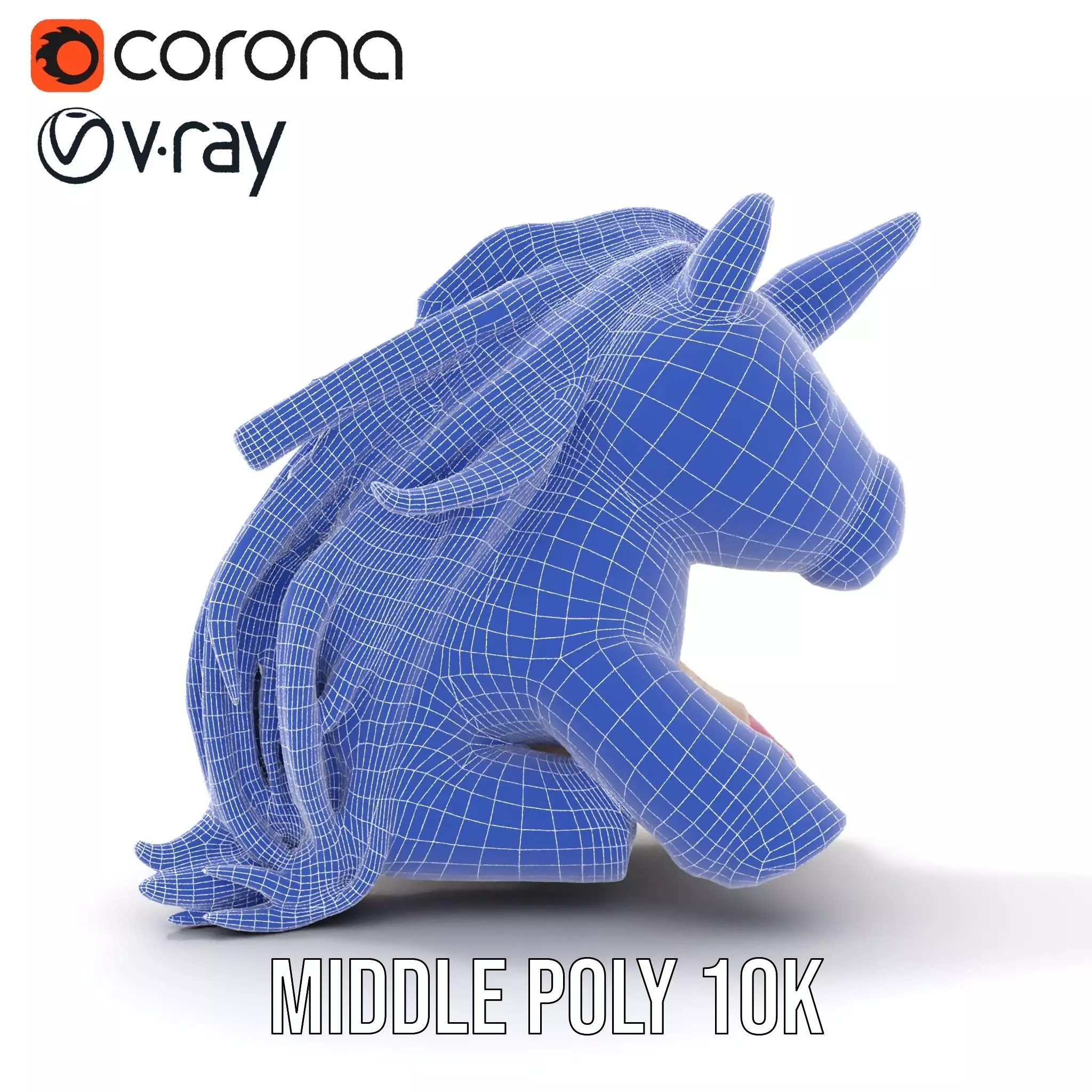 Rainbow Unicorn Plush model pack Low-poly 3D model_27