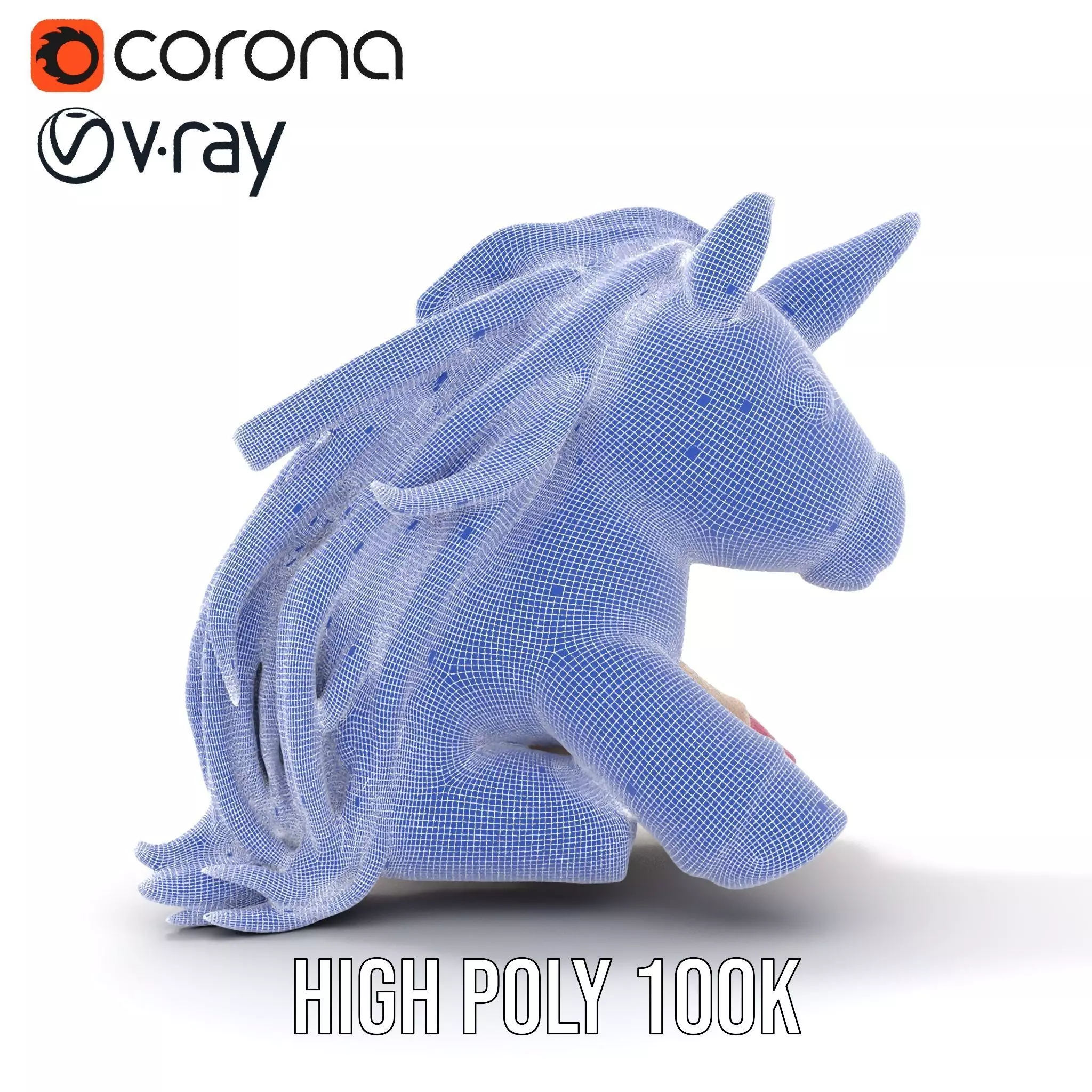 Rainbow Unicorn Plush model pack Low-poly 3D model_33