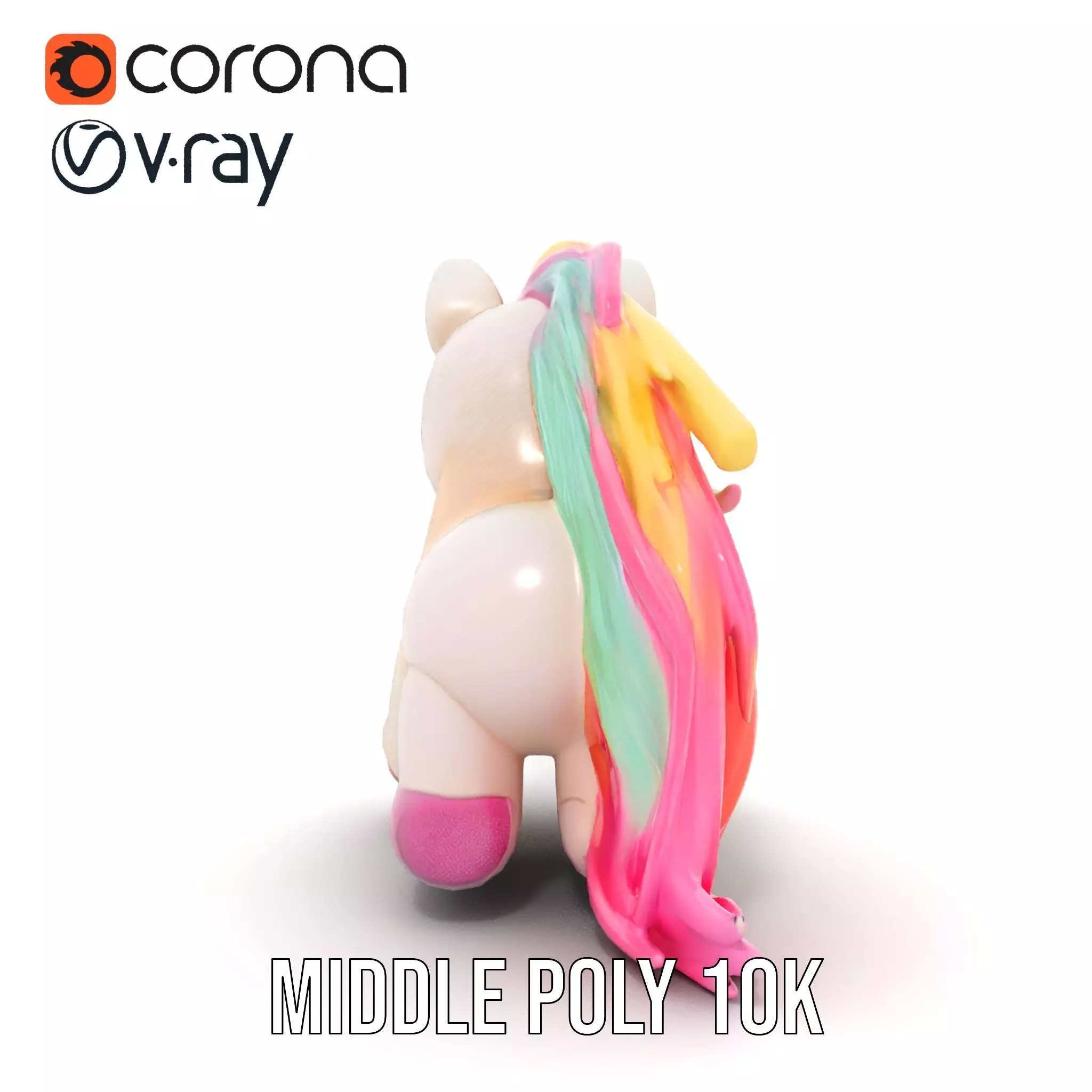 Rainbow Unicorn Plush model pack Low-poly 3D model_18