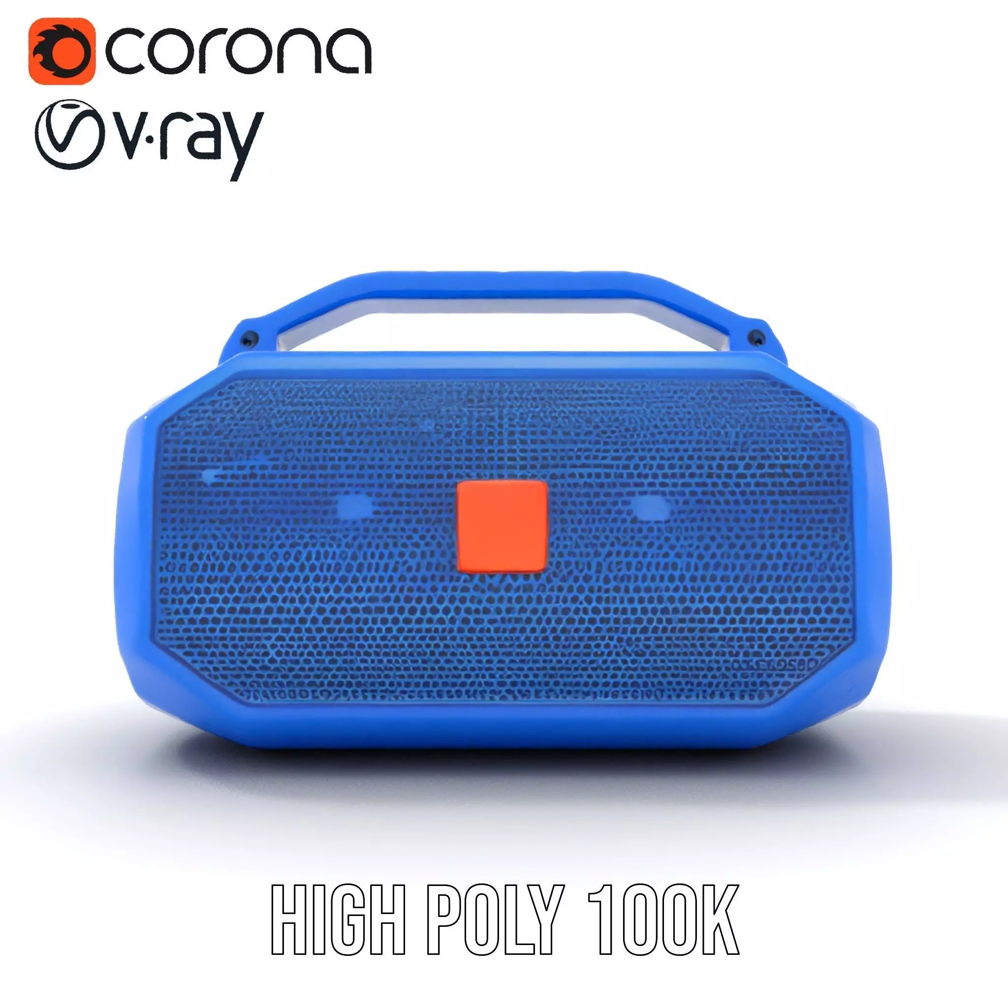 Vibrant Blue Speaker model pack Low-poly 3D model_15