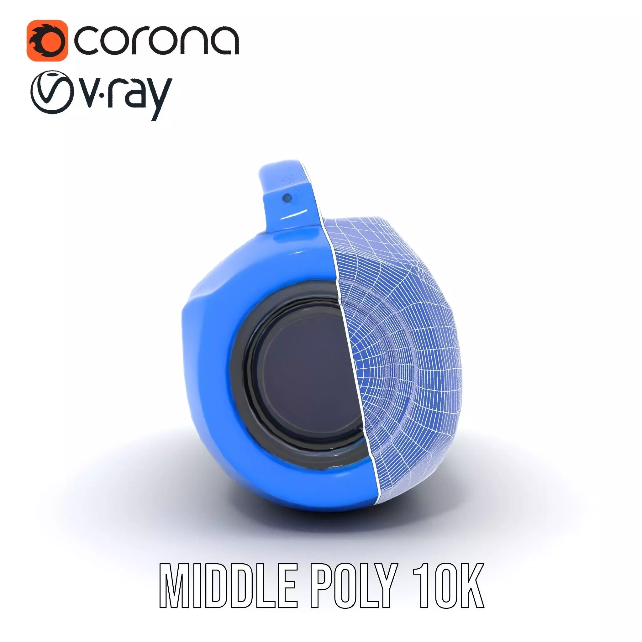 Vibrant Blue Speaker model pack Low-poly 3D model_29