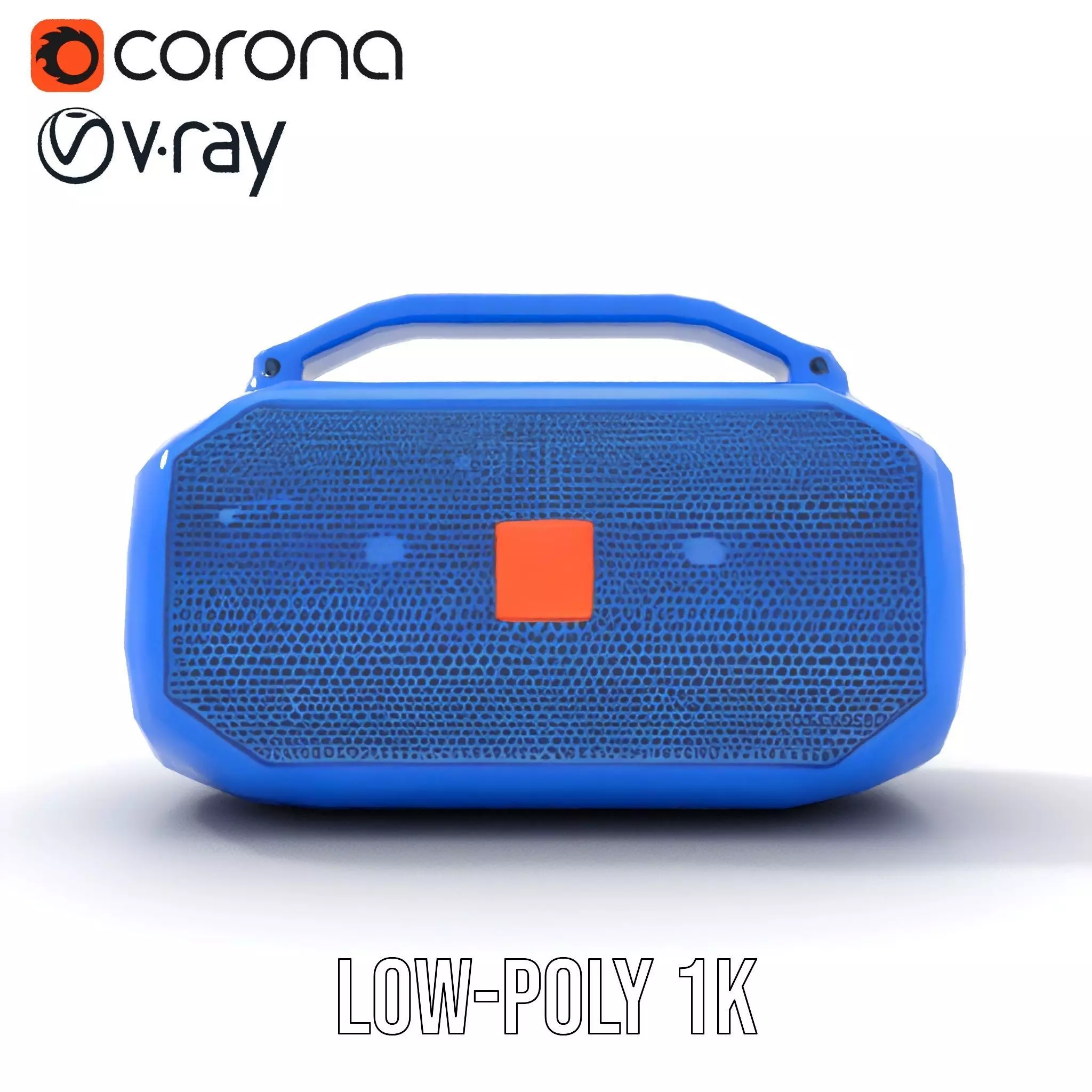 Vibrant Blue Speaker model pack Low-poly 3D model_28