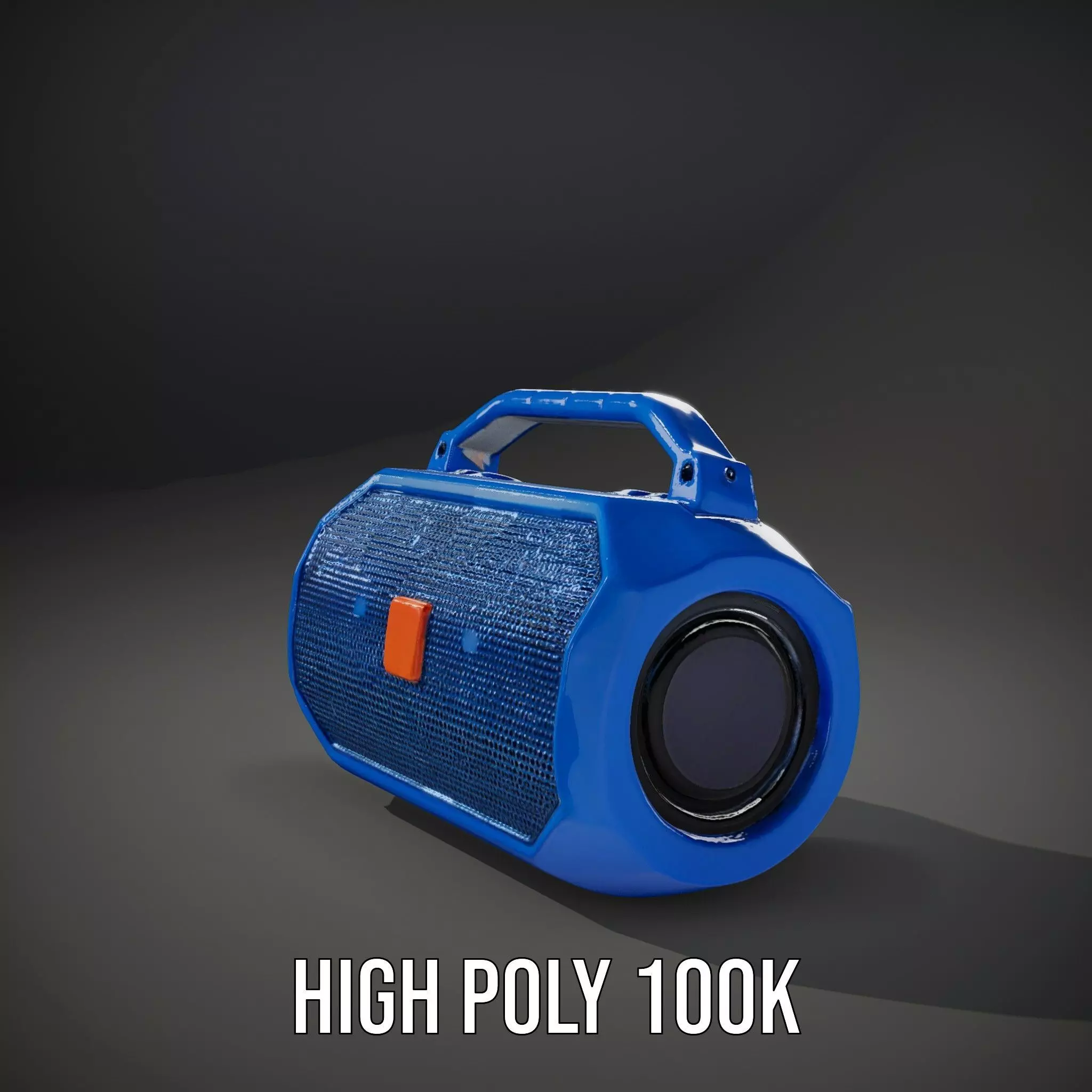 Vibrant Blue Speaker model pack Low-poly 3D model_8