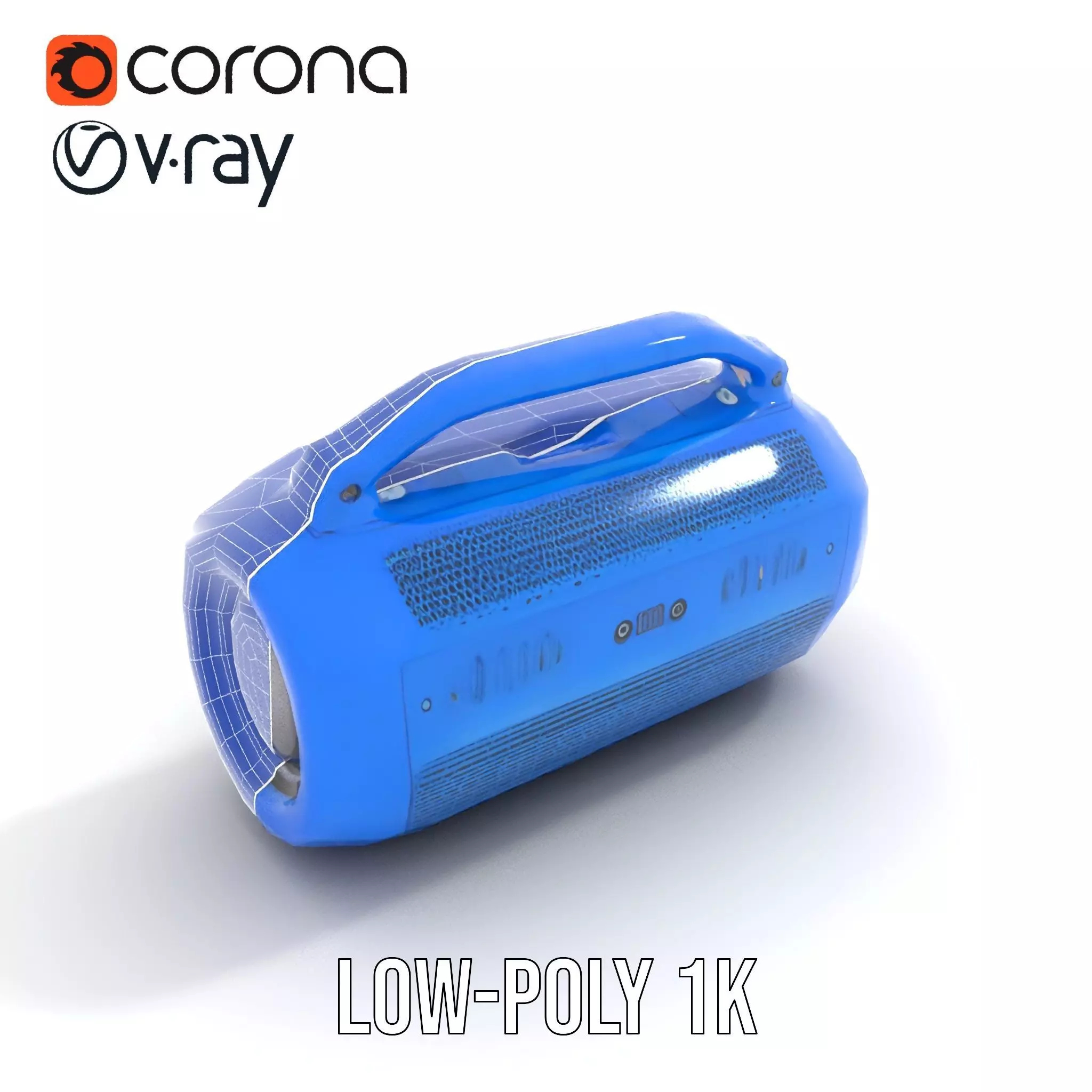 Vibrant Blue Speaker model pack Low-poly 3D model_7