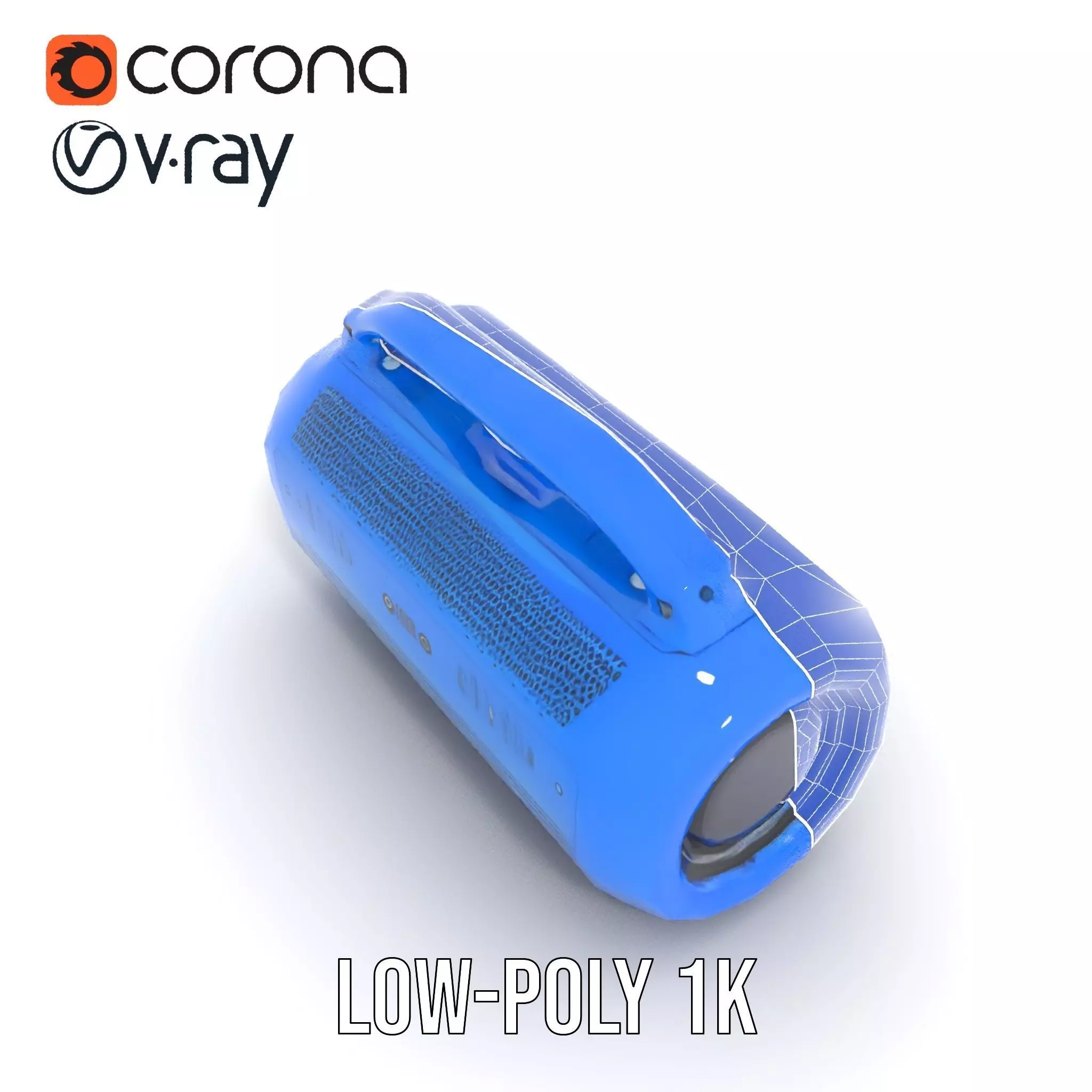 Vibrant Blue Speaker model pack Low-poly 3D model_12