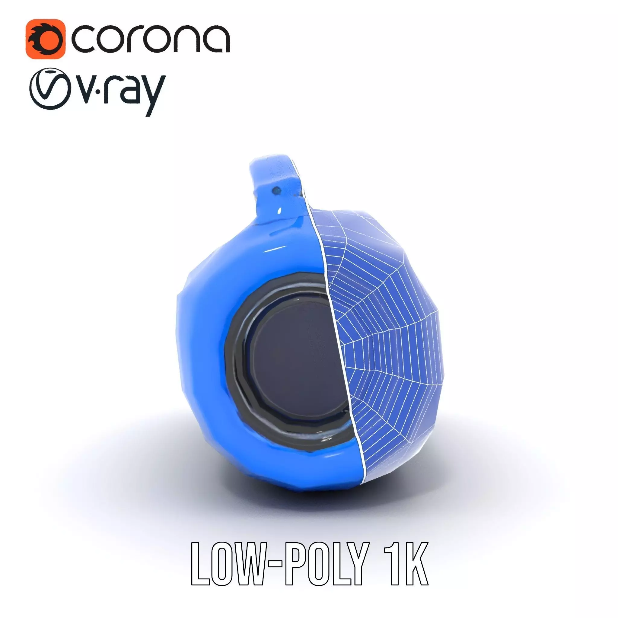 Vibrant Blue Speaker model pack Low-poly 3D model_20