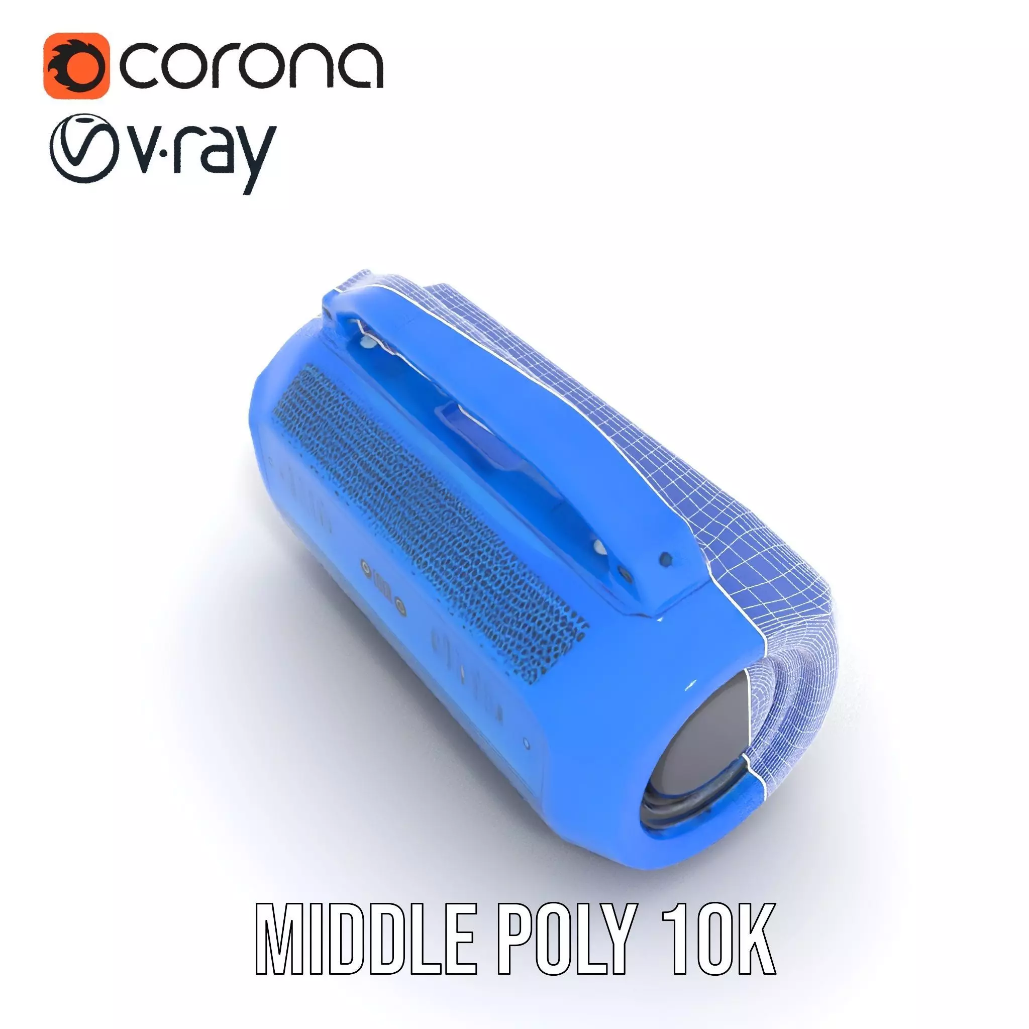 Vibrant Blue Speaker model pack Low-poly 3D model_19